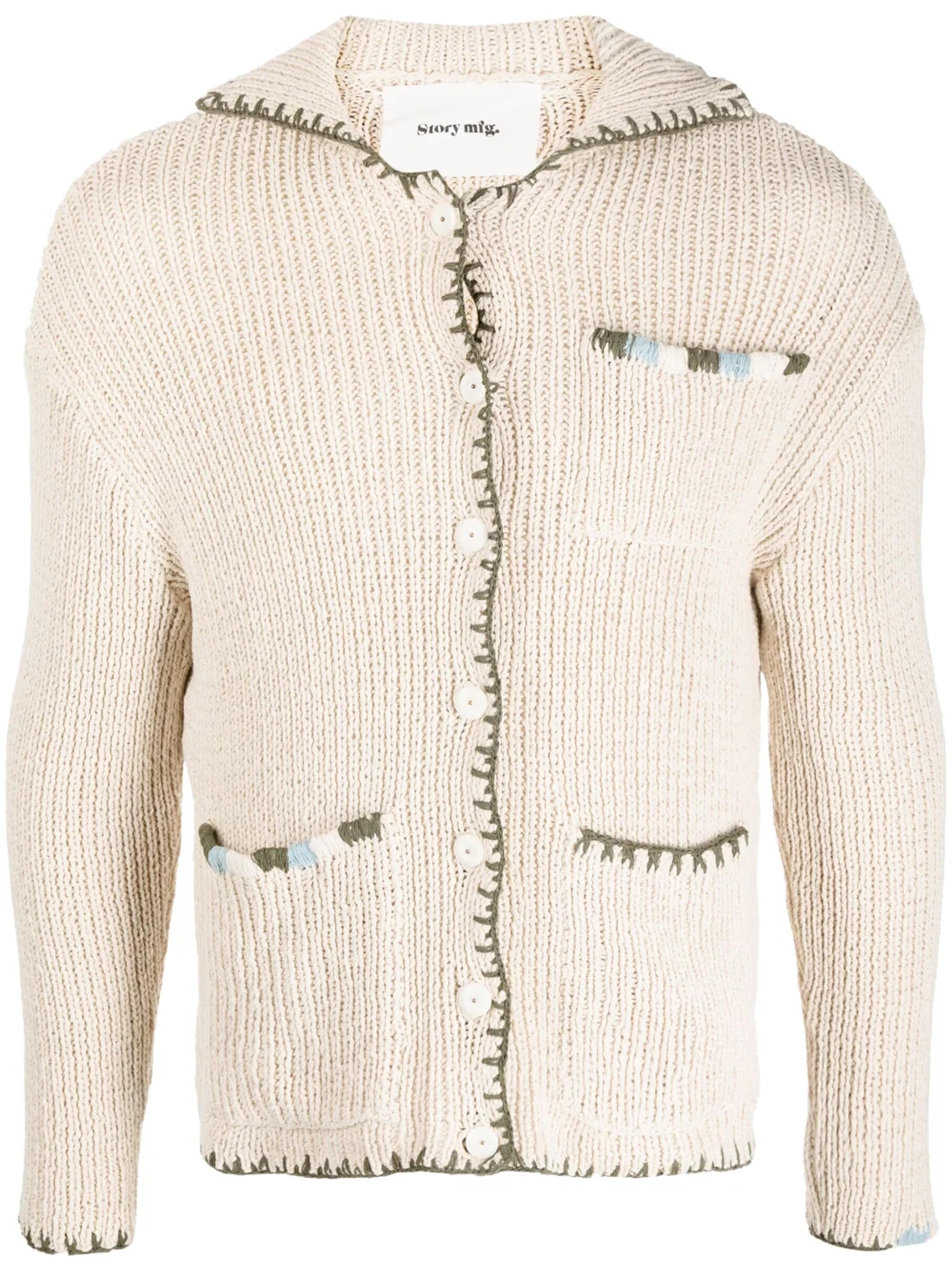 STORY mfg. Knitted long-sleeved Cardigan - Farfetch