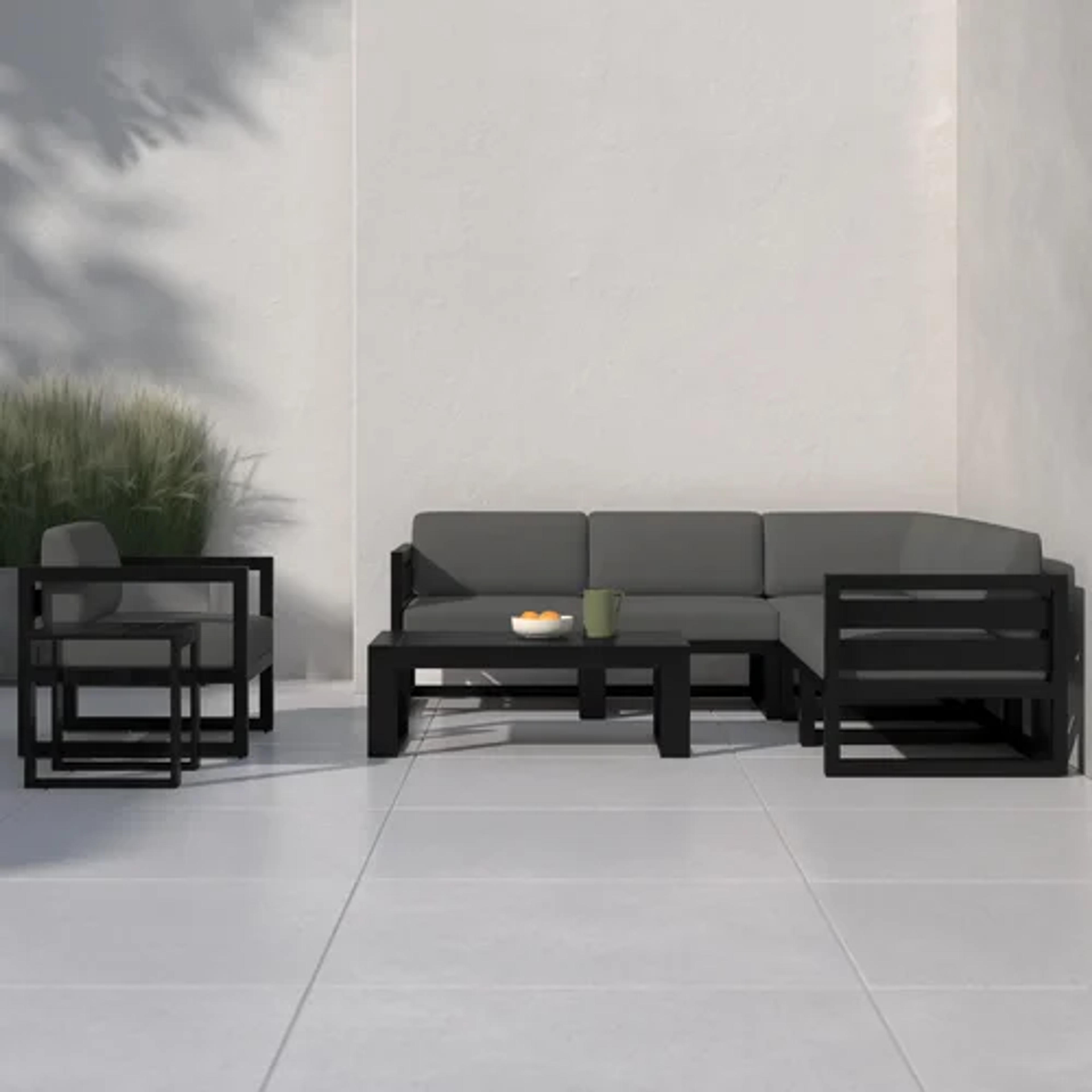 Smith 4 Piece Sunbrella Sectional Seating Group with Cushions | AllModern