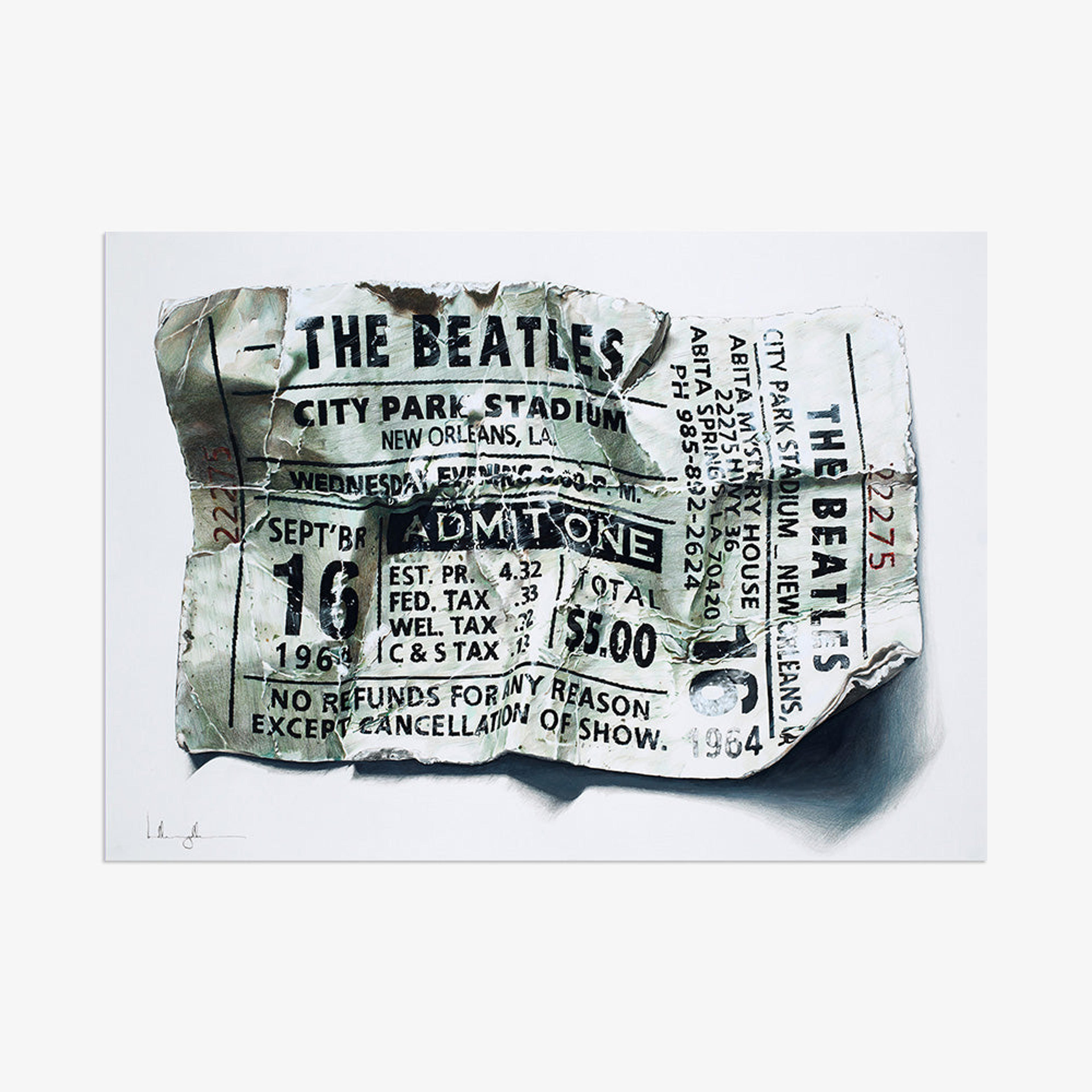 Spare $5 for a Beatles concert - 10 x 14 inches | Edition of 50 / Unframed / N/A