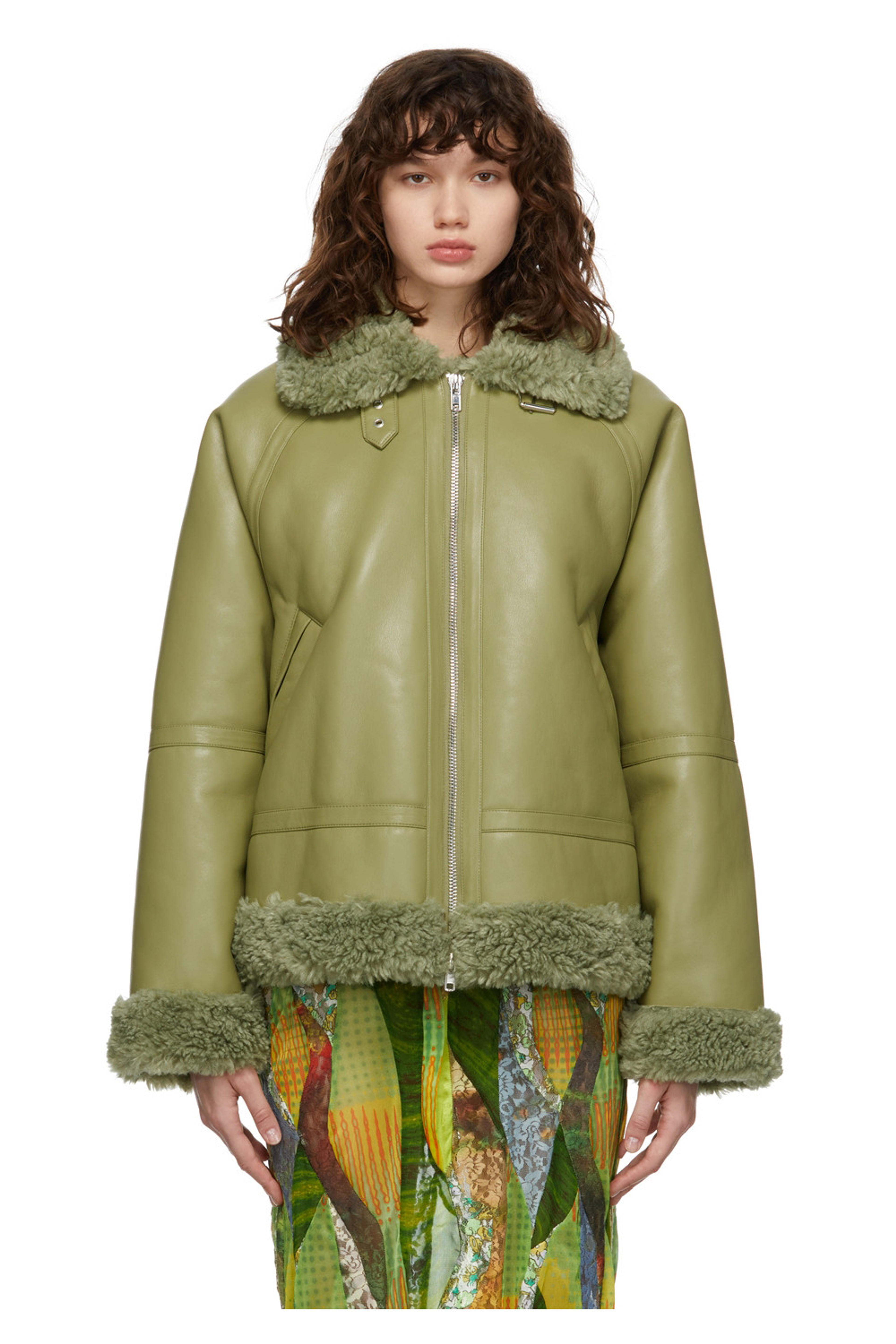 SSENSE Exclusive Green Rind Jacket by Stand Studio on Sale