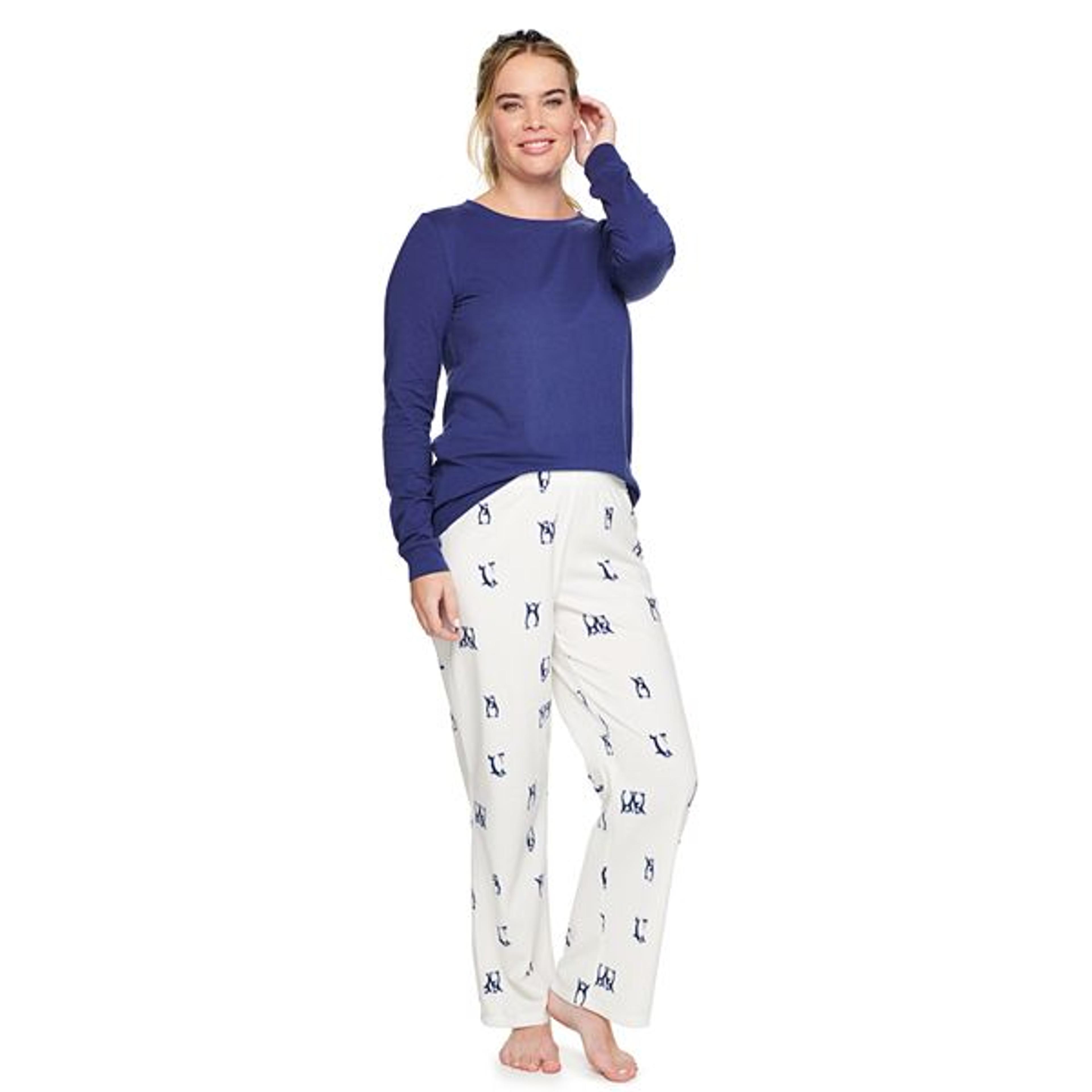 Women's Sonoma Goods For Life® Long Sleeve Pajama Top & Microfleece Pajama Pants Set