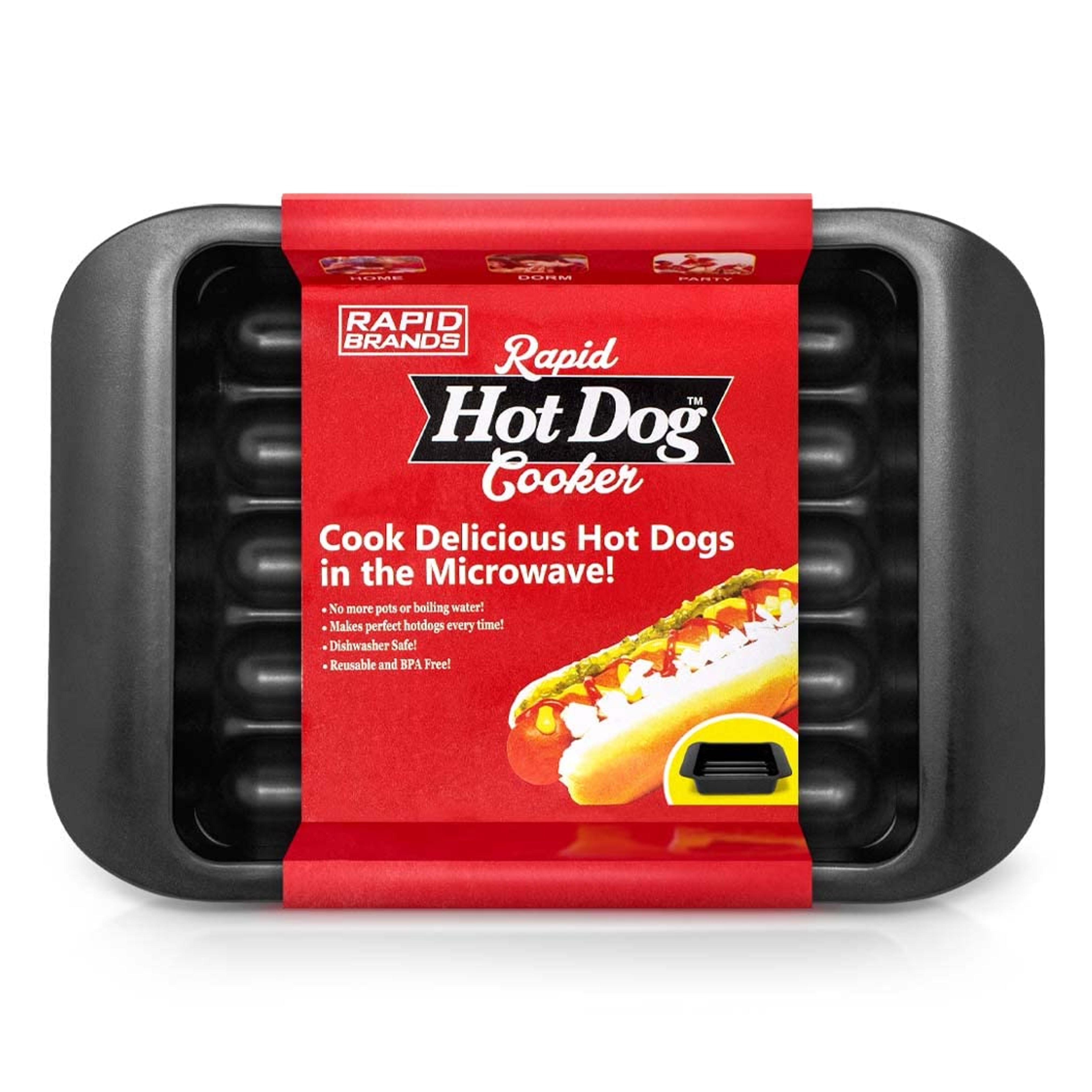 Rapid Hot Dog Cooker | Microwave Hot Dogs in 2 Minutes | Perfect for Dorm, Small Kitchen, or Office | Dishwasher-Safe, Microwaveable, & BPA-Free