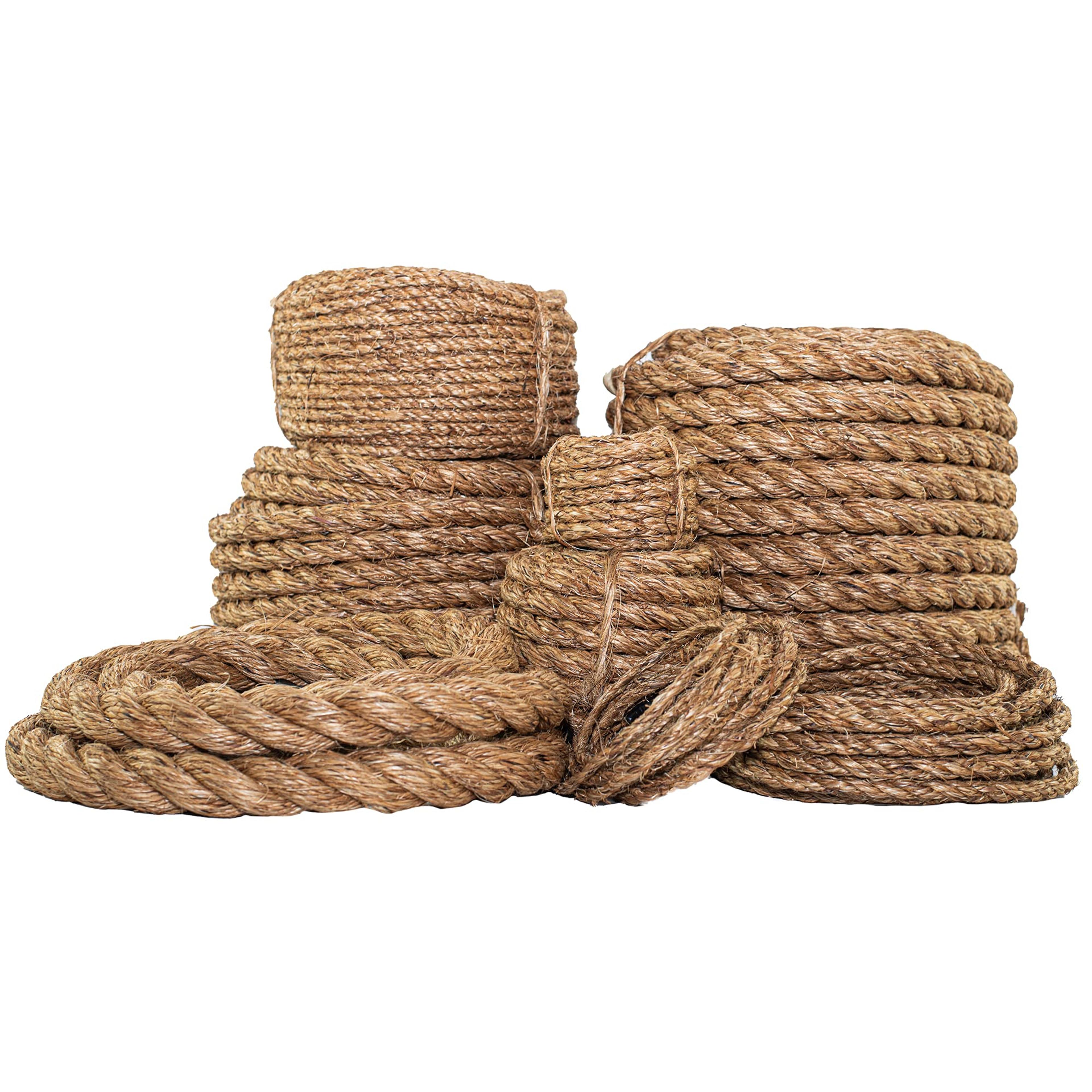 SGT KNOTS Twisted Manila Rope - Natural 3 Strand Fiber Hemp Rope for Indoor and Outdoor Use | Multipurpose Manila Rope for Crafts, DIY Projects, Home Decorating, Climbing | 3/4 in x 50 ft - - Amazon.com