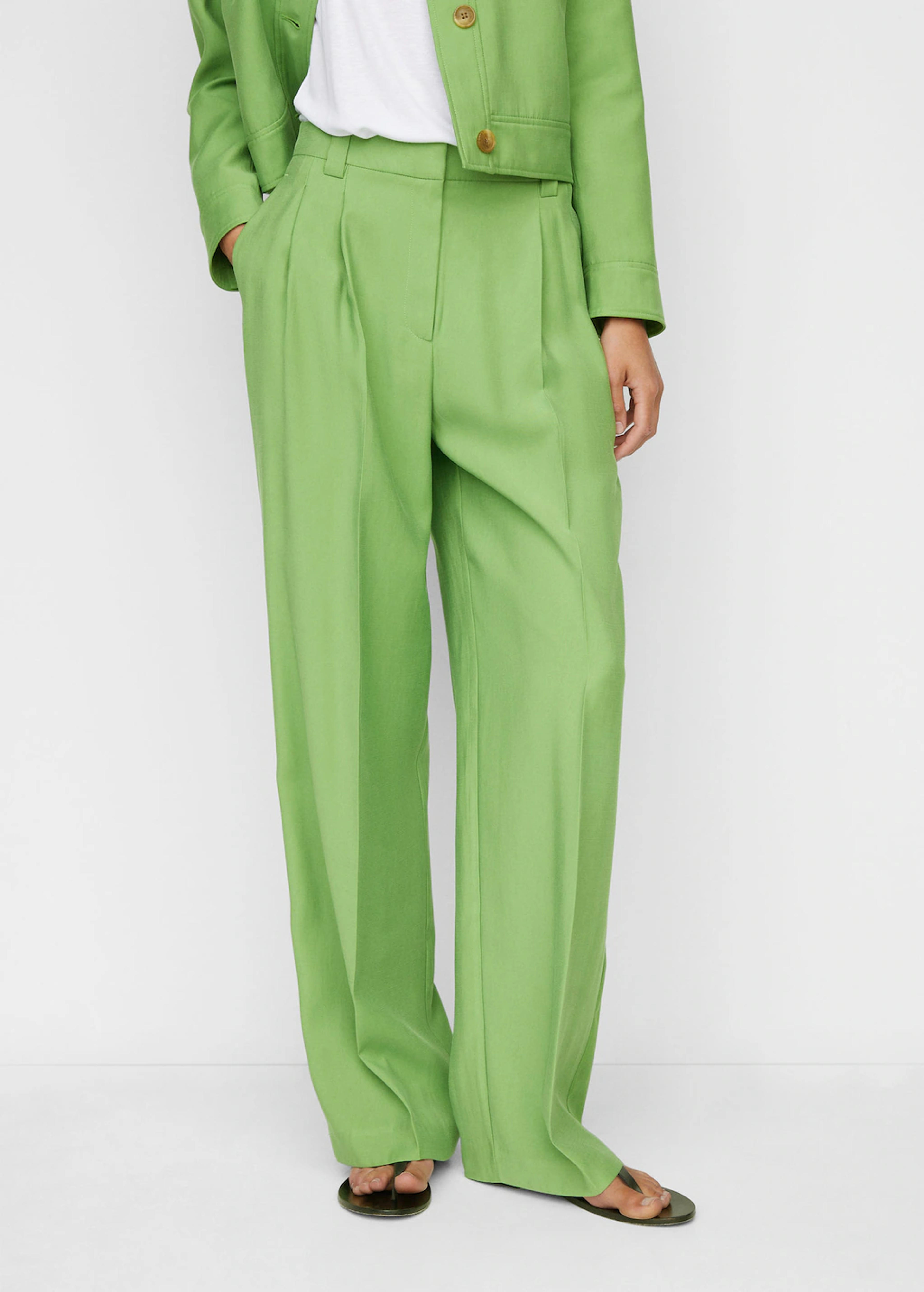 Wideleg pleated pants - Women | Mango USA