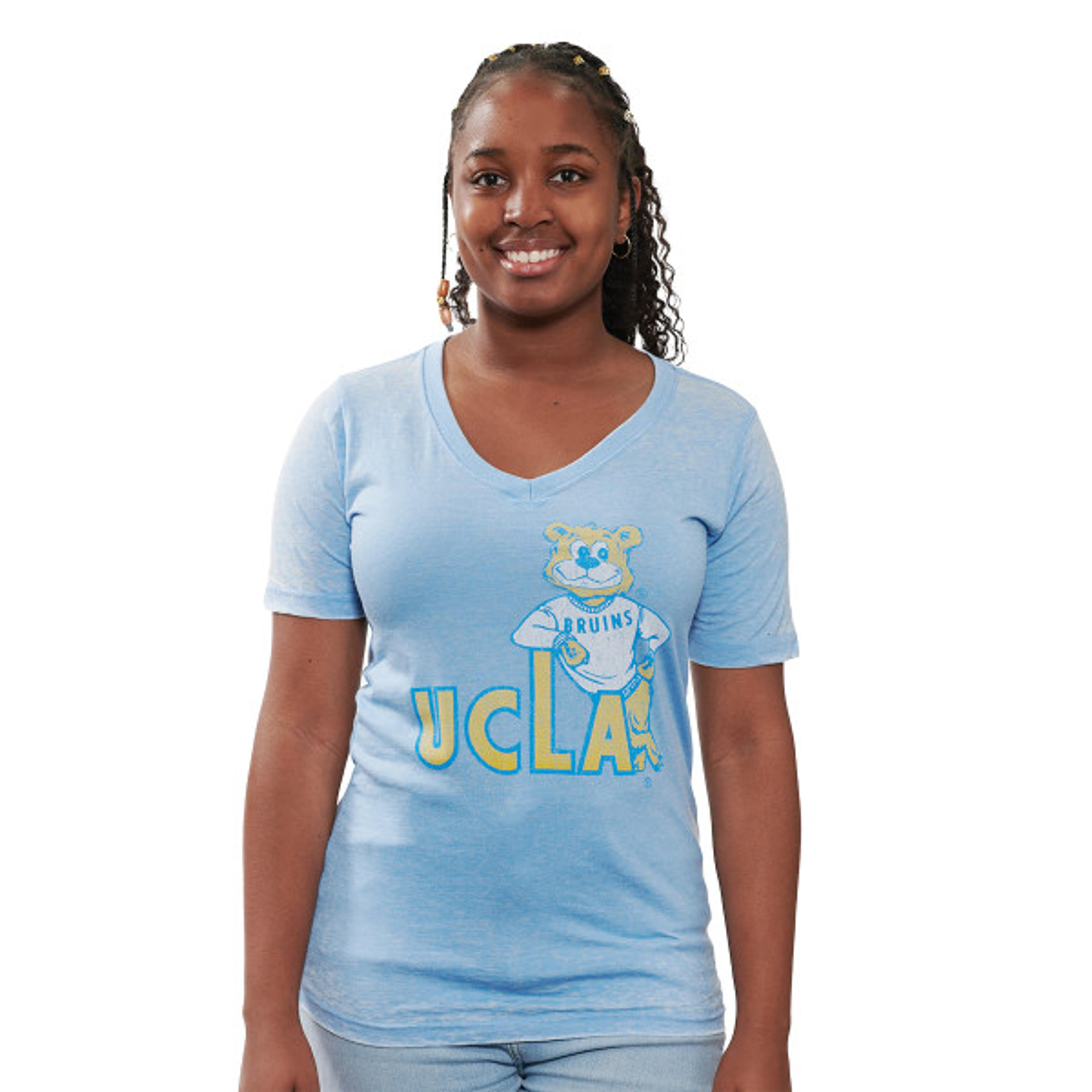 UCLA Women's Burnout Leanin' Joe V-Neck Tee | Bruin Team Shop