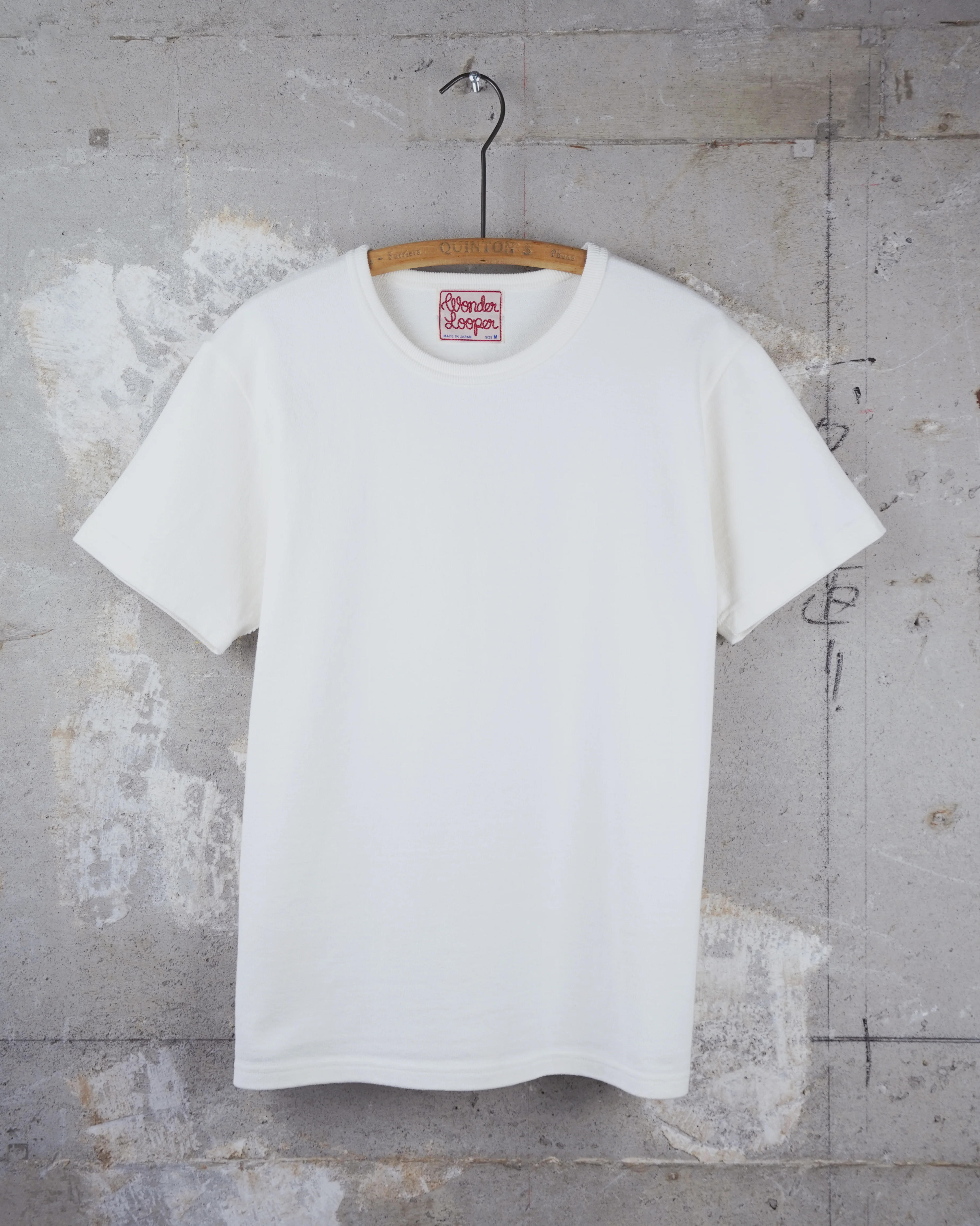 Crewneck T-shirt - Double Heavyweight - White – Wonder Looper