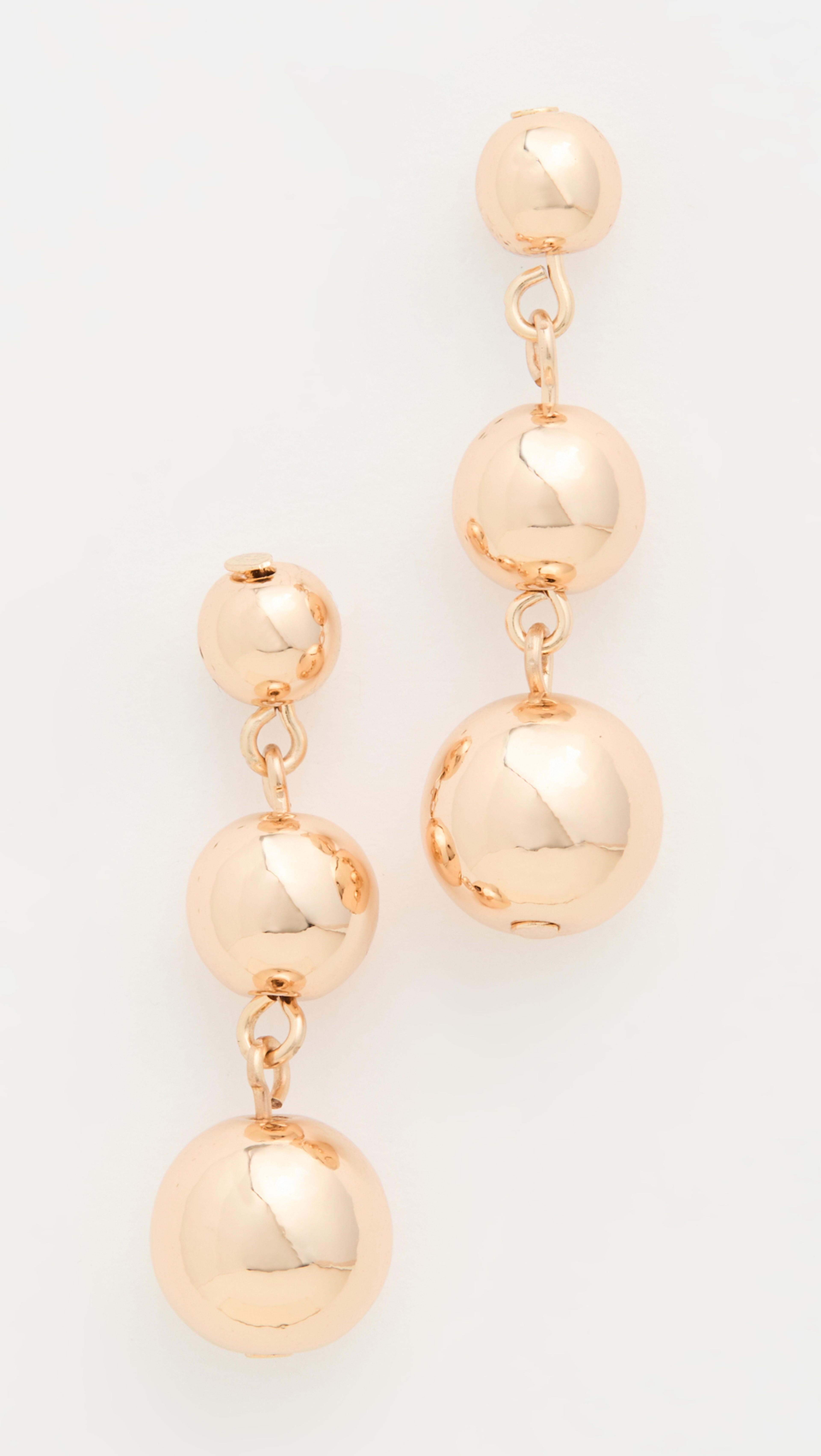 Gold Ball Drop Earrings