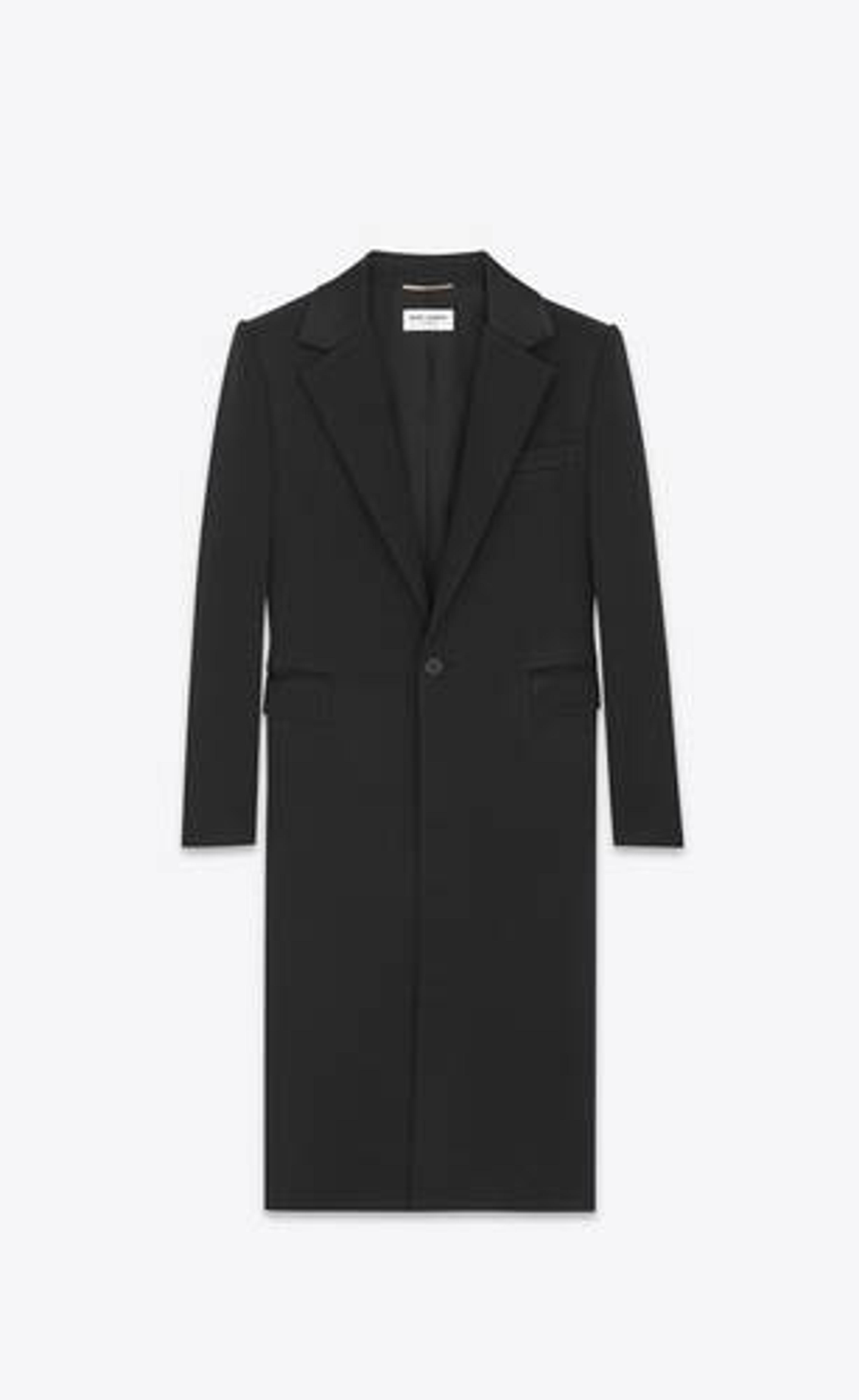 SINGLE-BREASTED COAT IN CREPE SATIN | Saint Laurent | YSL.com