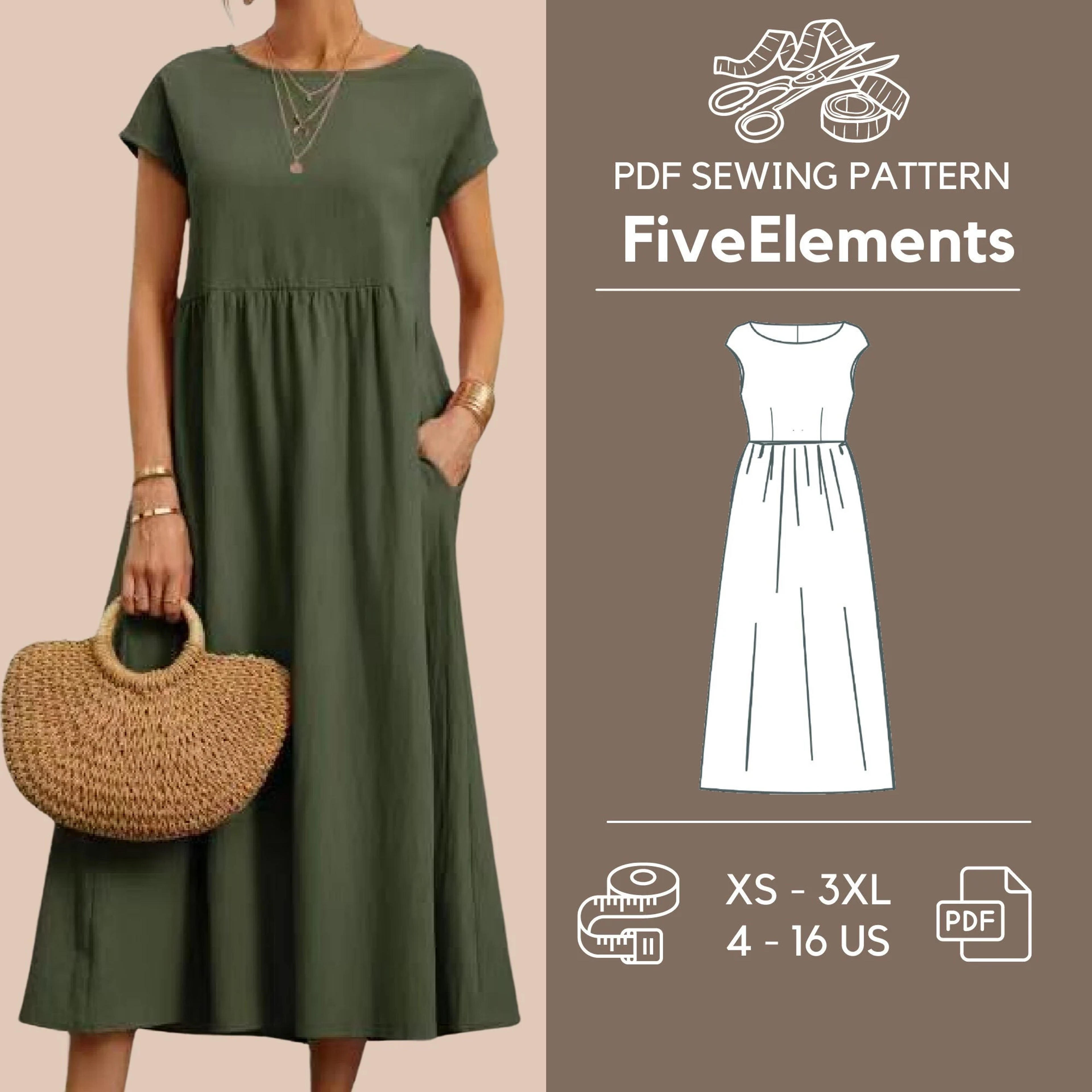 Women Linen Dress PDF Sewing Pattern Vintage Ruffled Dress - Etsy