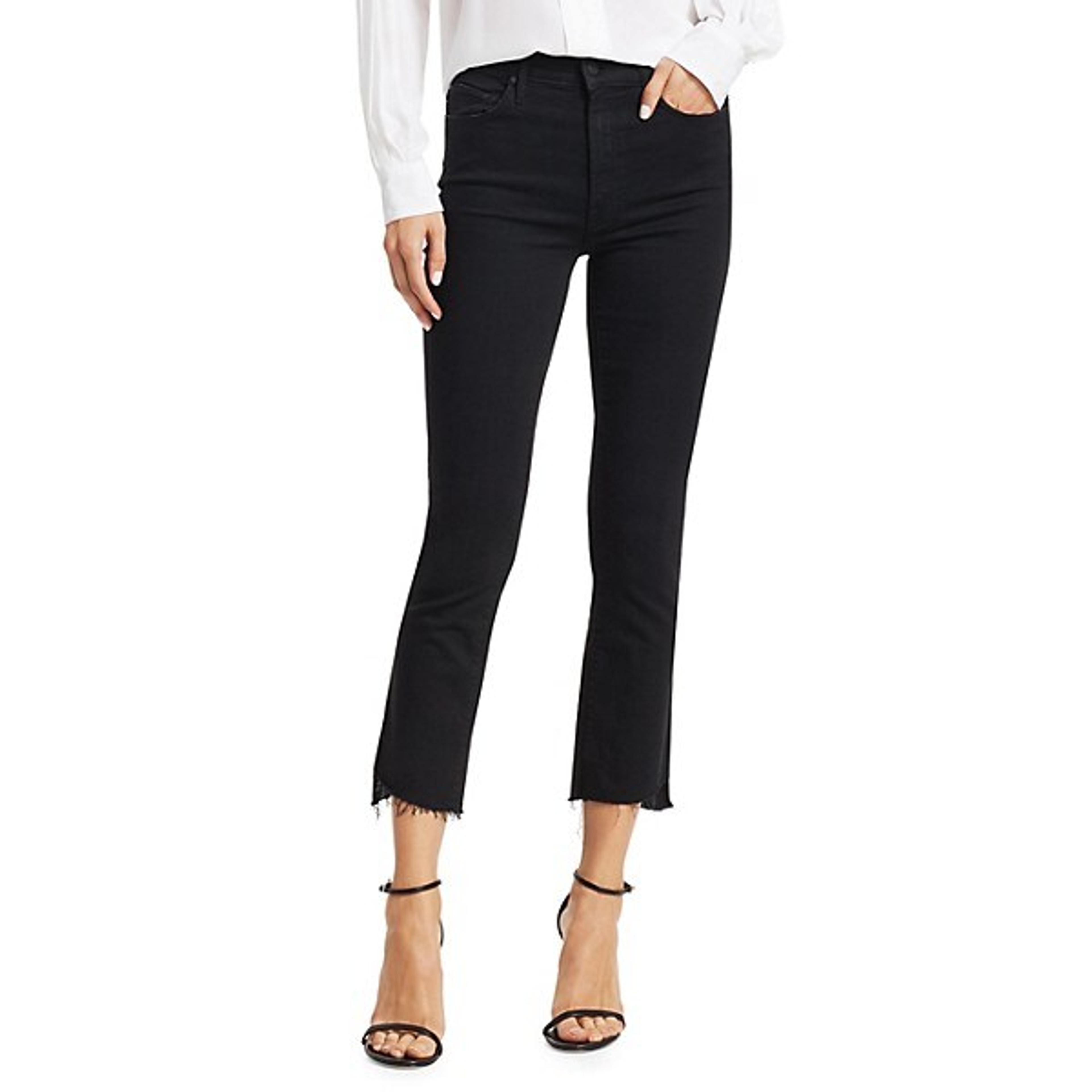 Mother - The Insider Mid-Rise Frayed Step-Hem Stretch Crop Jeans