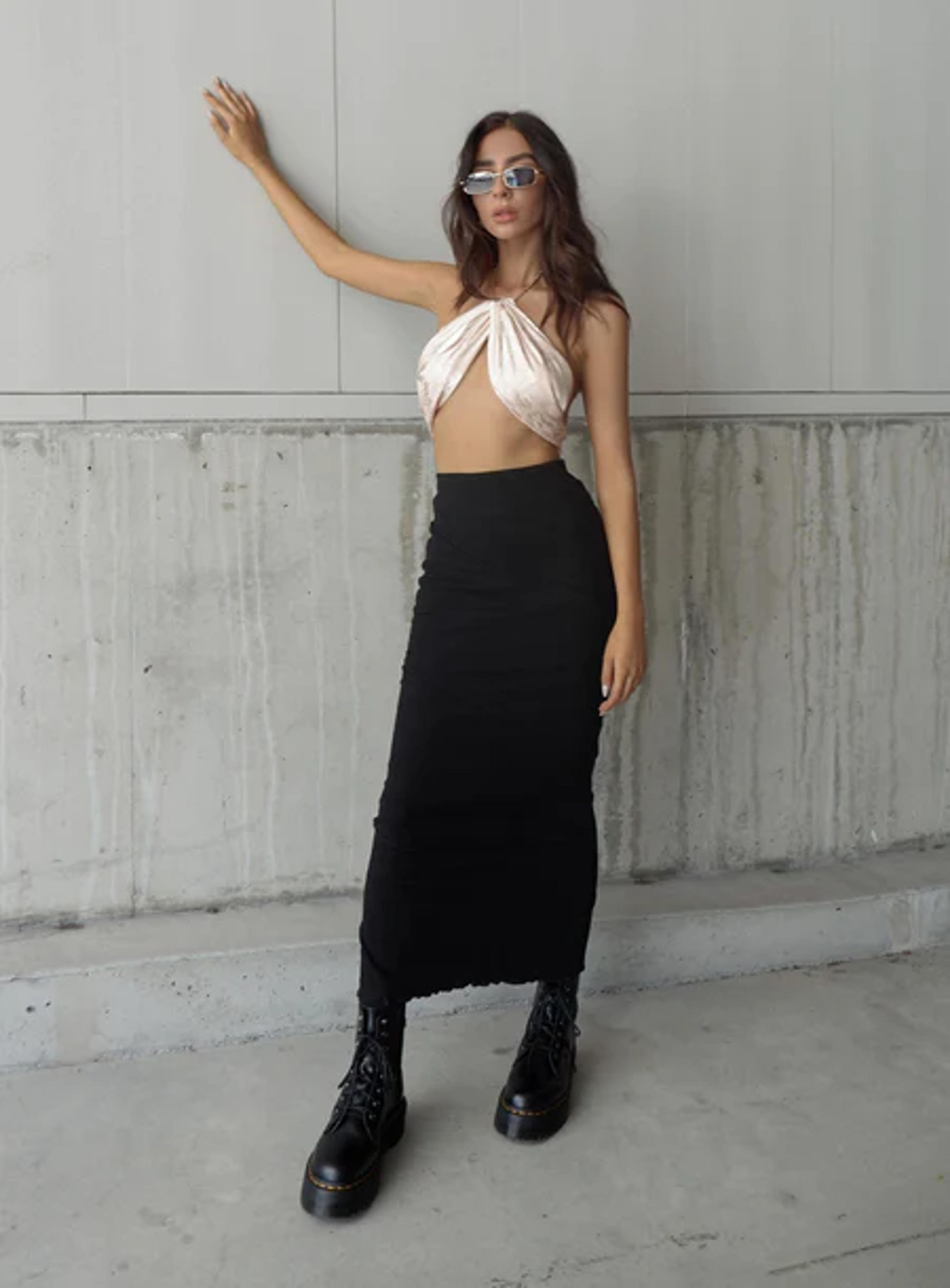 Oscar Maxi Skirt Black