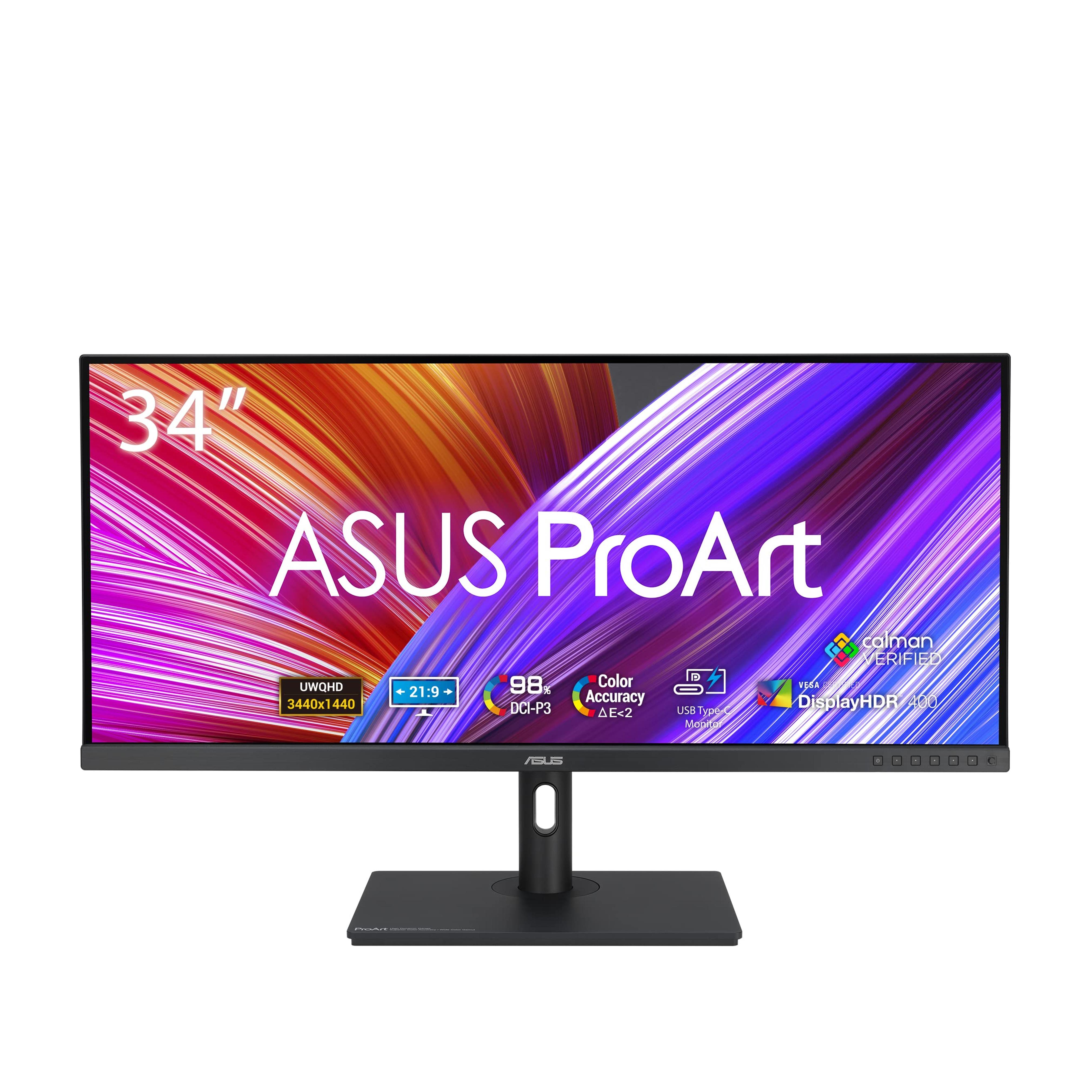 Amazon.com: ASUS 34-Inch ProArt Monitor - 21:9 QHD, 120Hz, 98% DCI-P3, Calman Verified, USB-C - For Laptop & Mac : Electronics