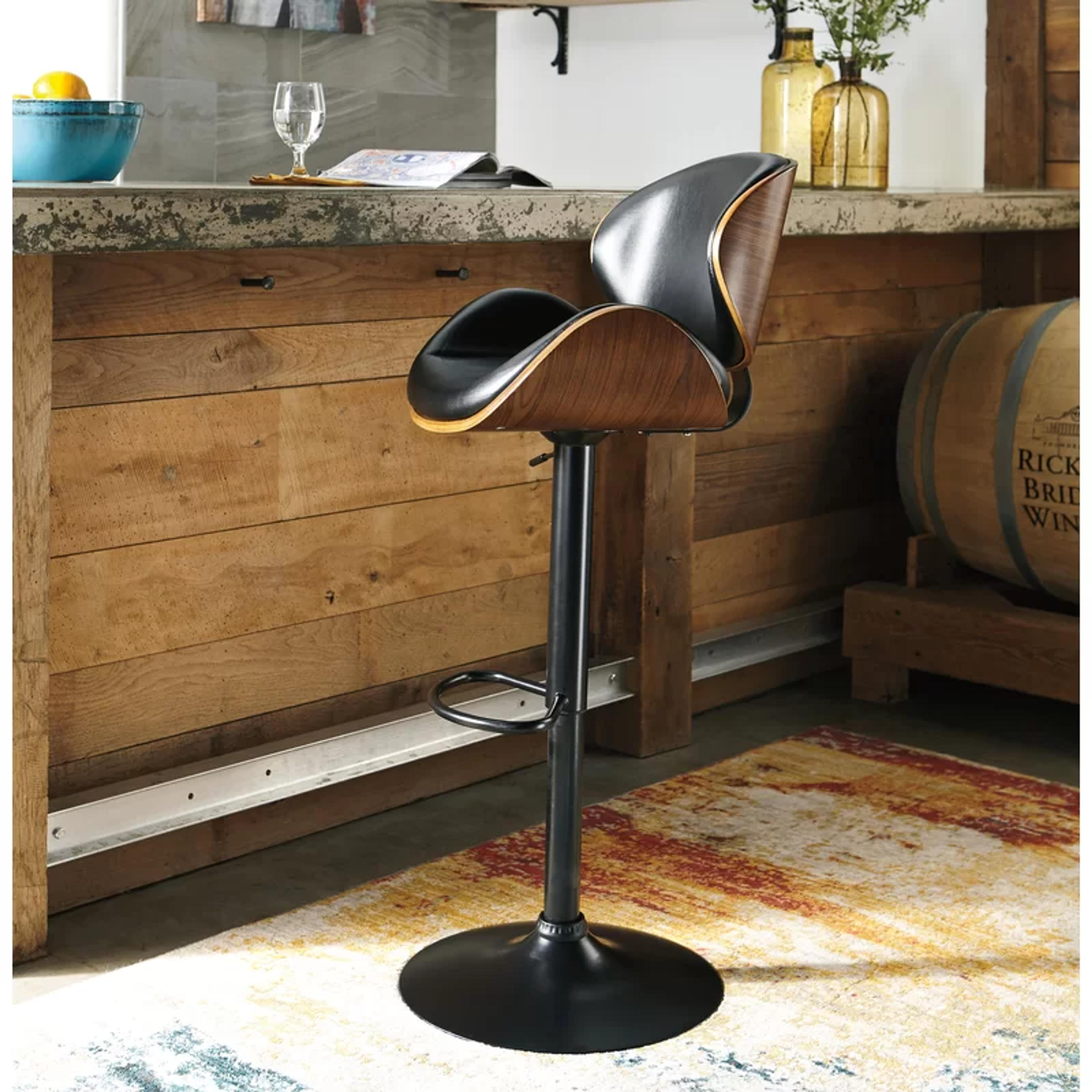 17 Stories Galento Swivel Adjustable Height 34.75" Bar Stool & Reviews | Wayfair