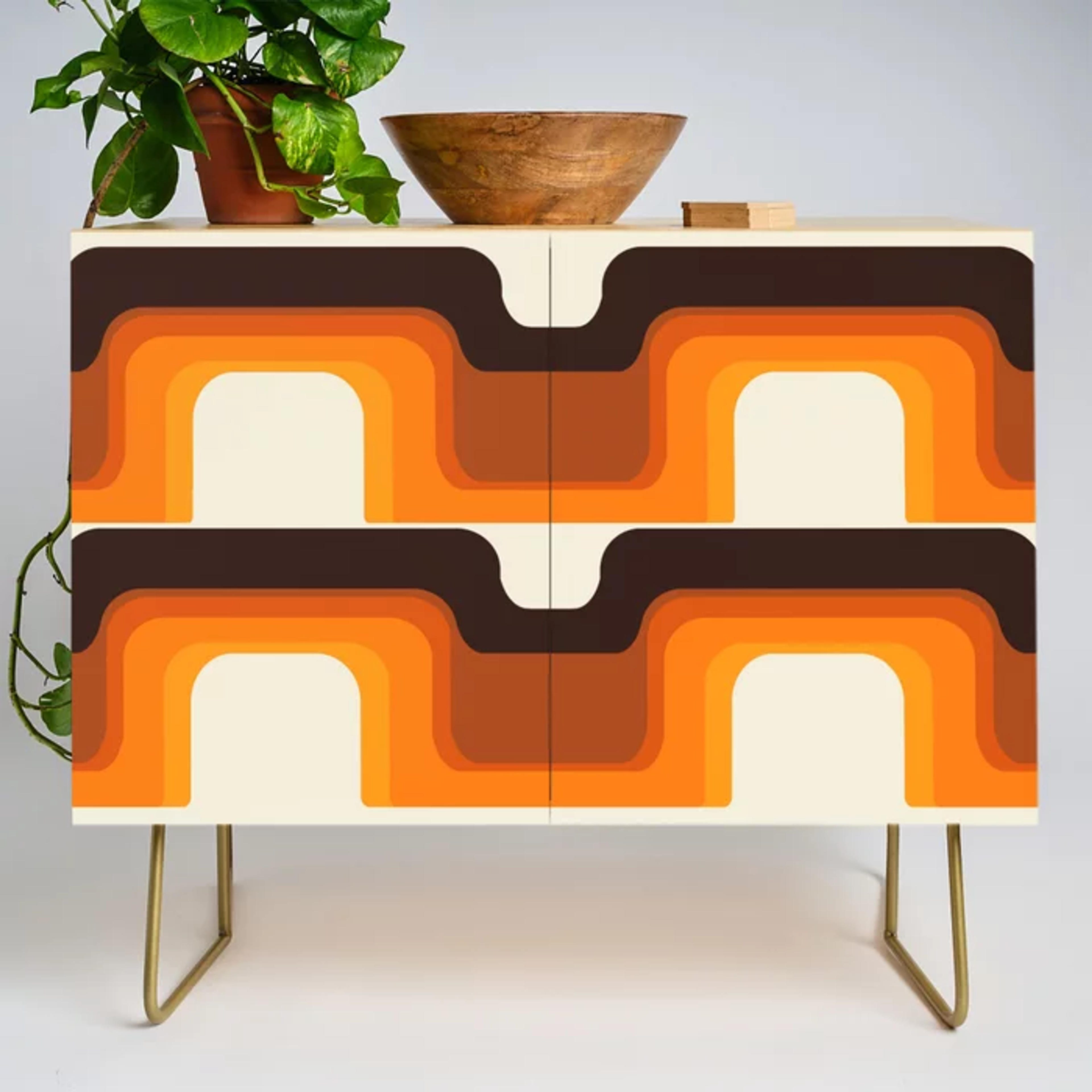 Mid-Century Modern Meets 1970s Orange Credenza by MonstersMash | Society6