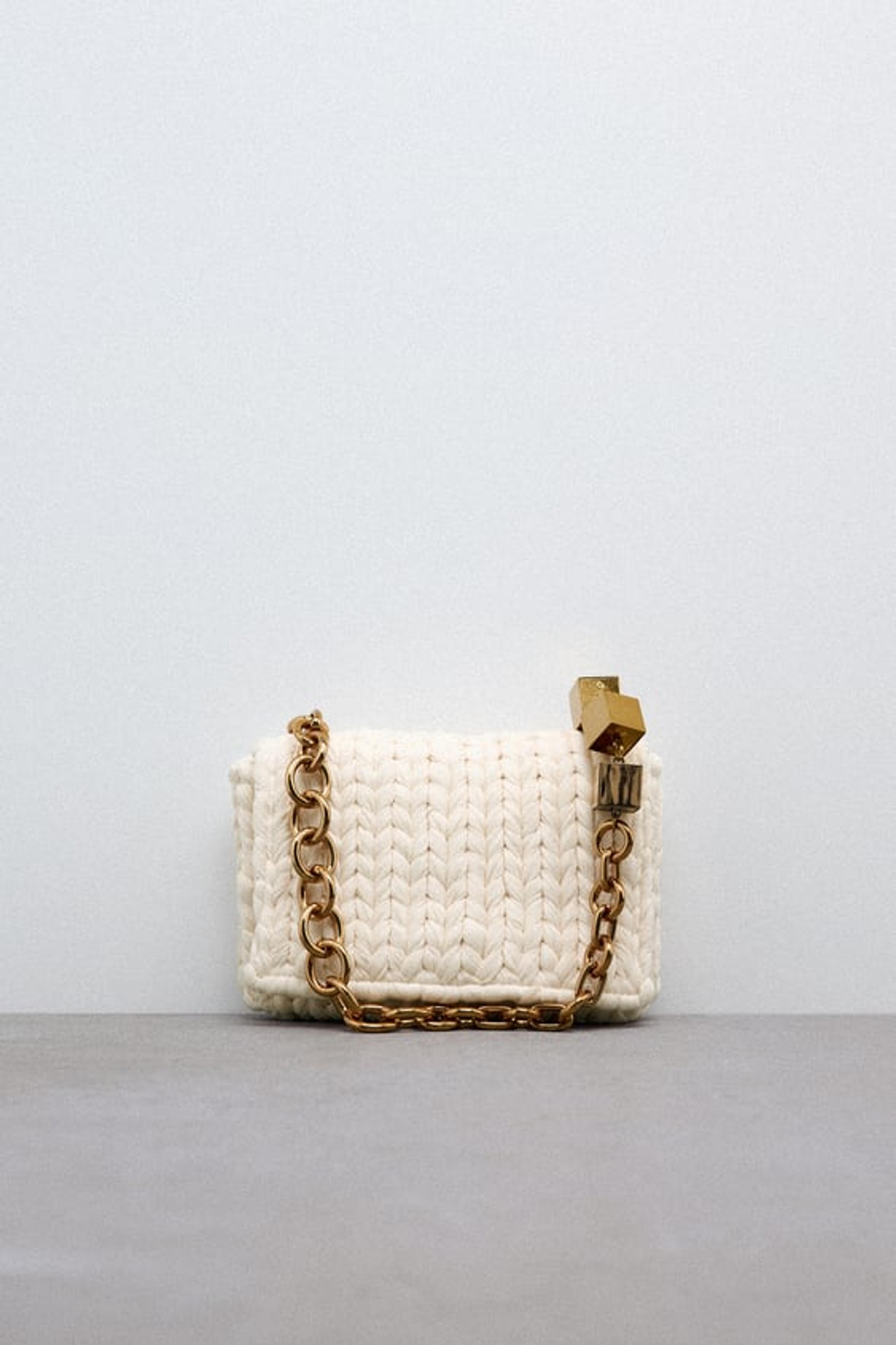 BRAIDED FABRIC SHOULDER BAG