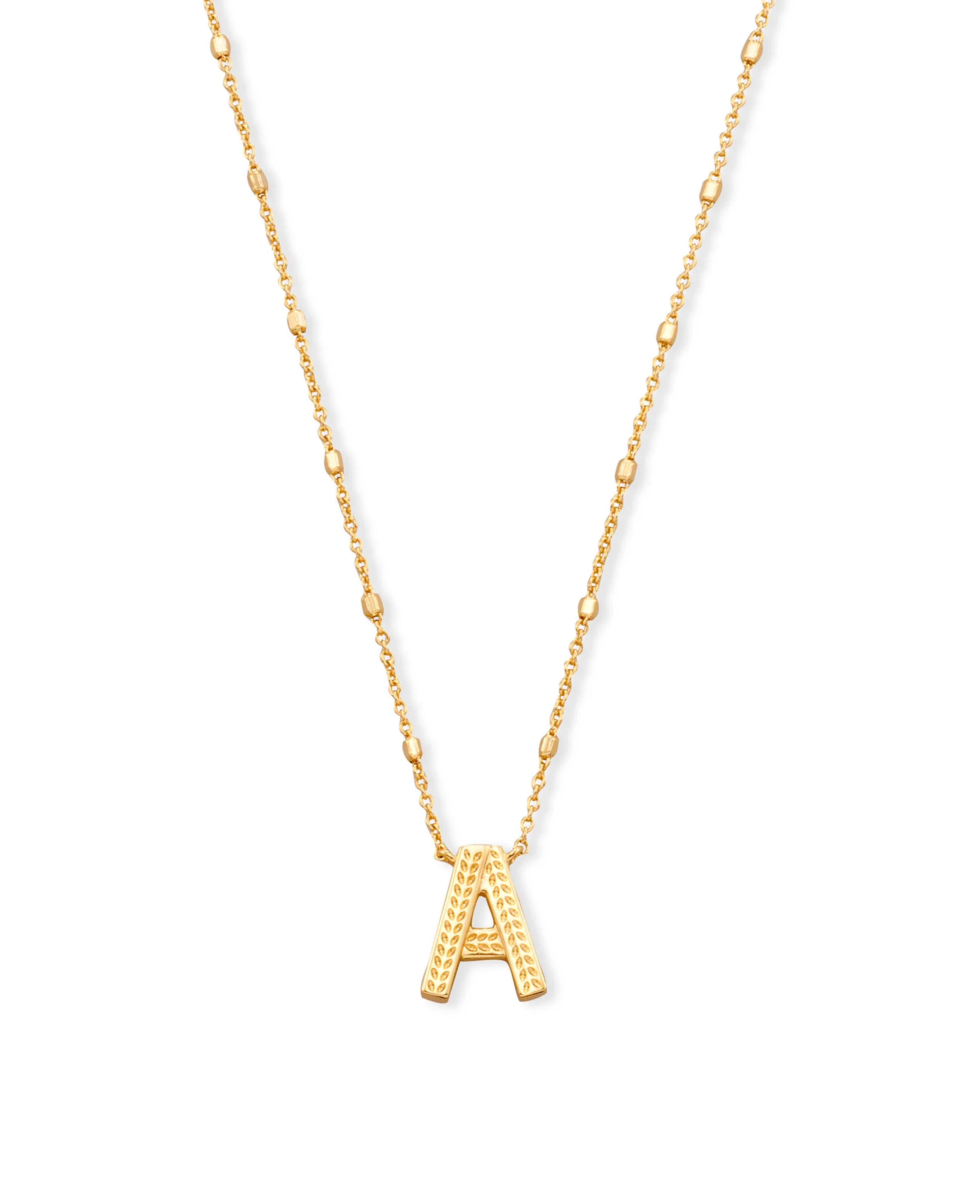 Letter A Pendant Necklace in Gold | Kendra Scott