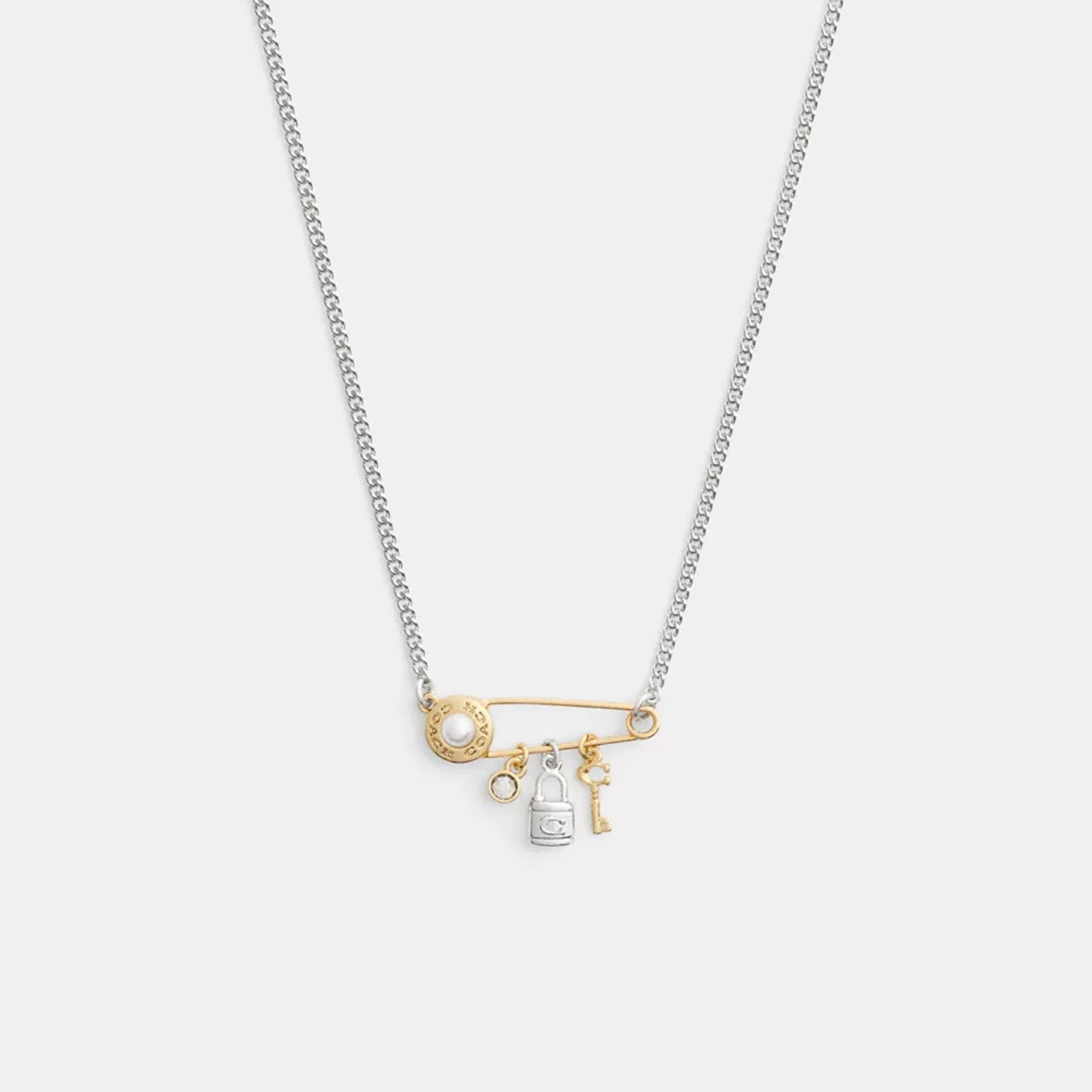 COACH® | Safety Pin Charm Necklace