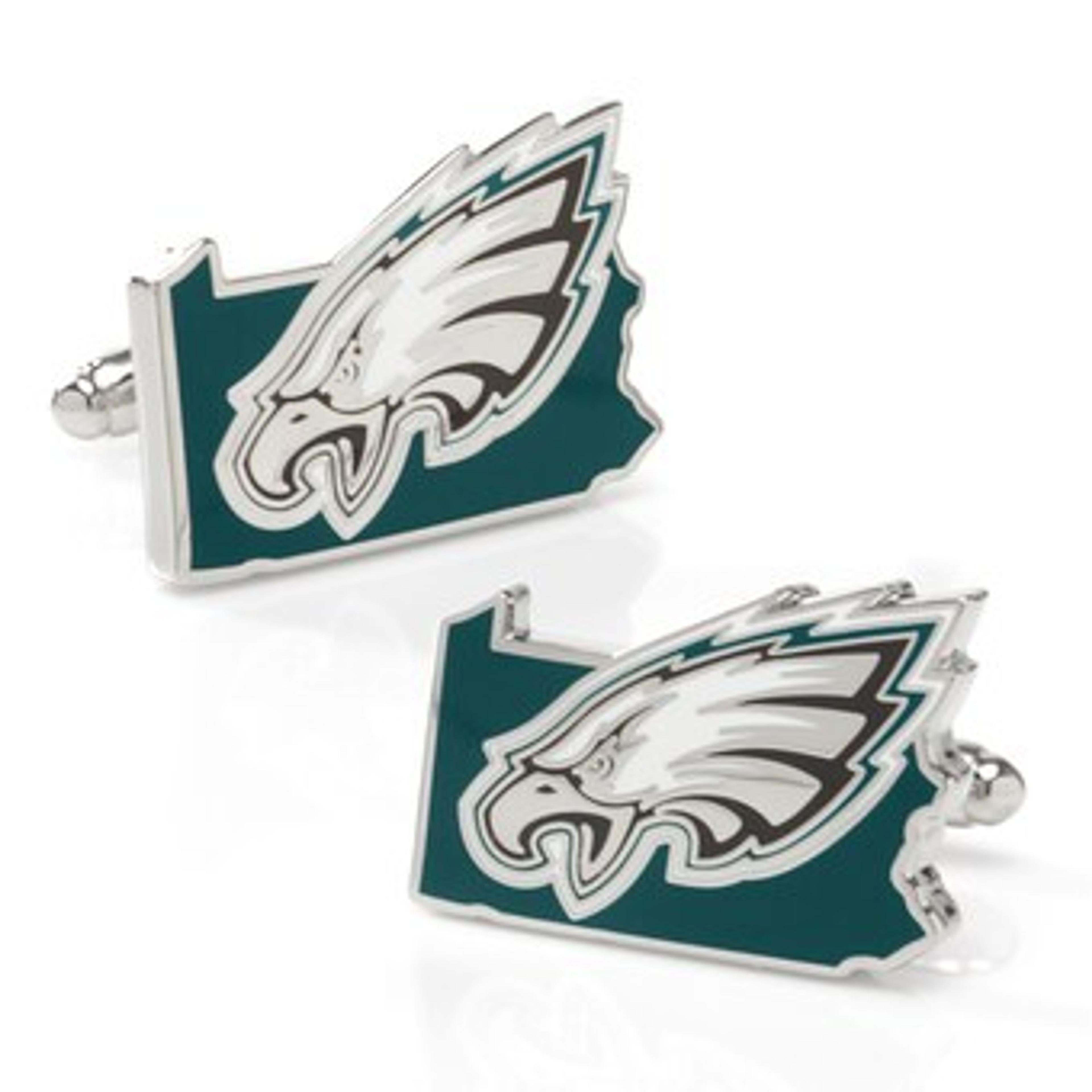 Philadelphia Eagles Team State Shaped Cufflinks