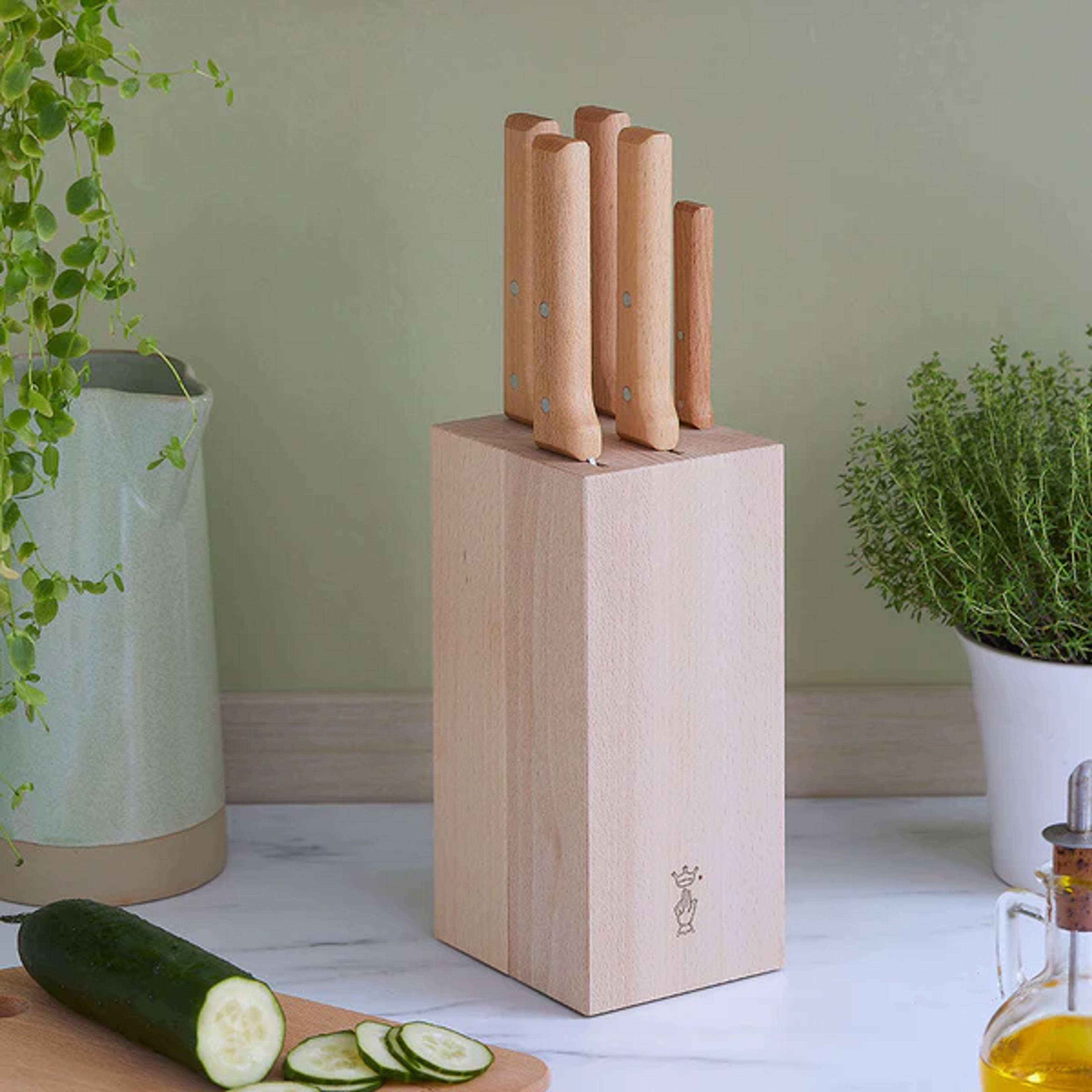 Opinel | Parallele 5 Piece Knife Set with Block - OPINEL USA