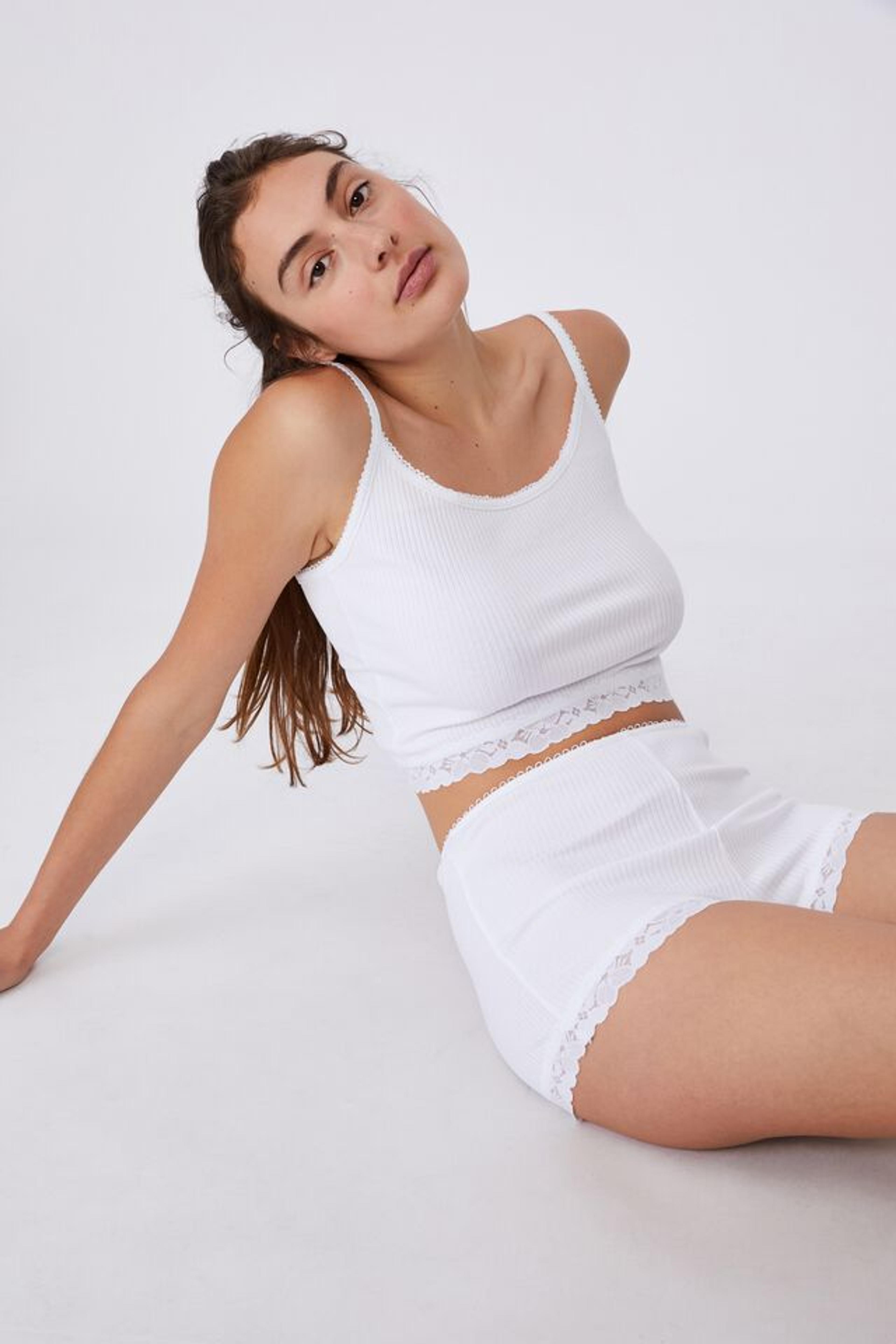 Rib Lace Sleep Short