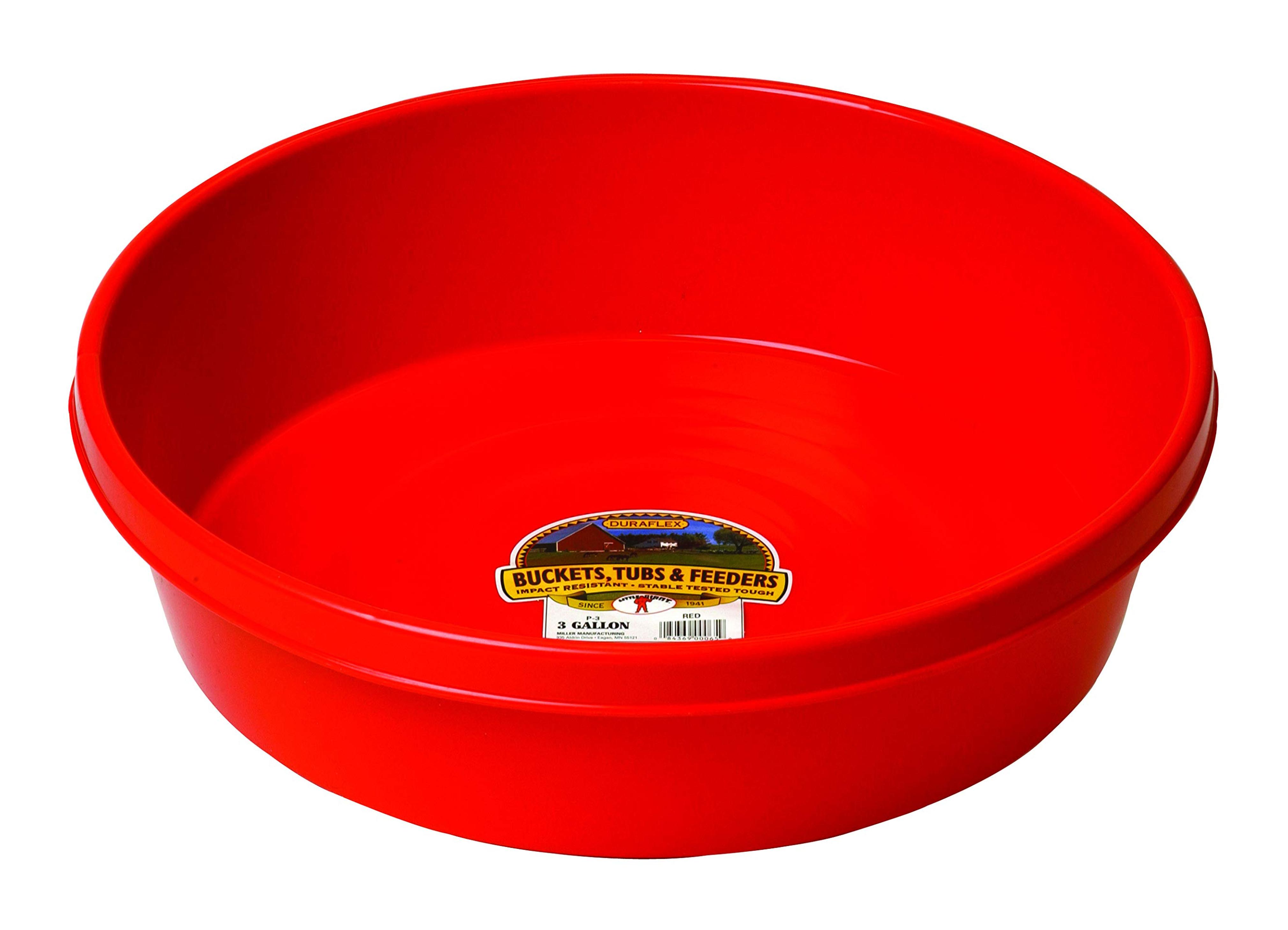 Amazon.com : Little Giant Plastic Utility Pan (Red) Durable & Versatile Short Livestock Feeding Bucket (3 Gallon) (Item No. P3RED) : Drip Pans : Patio, Lawn & Garden