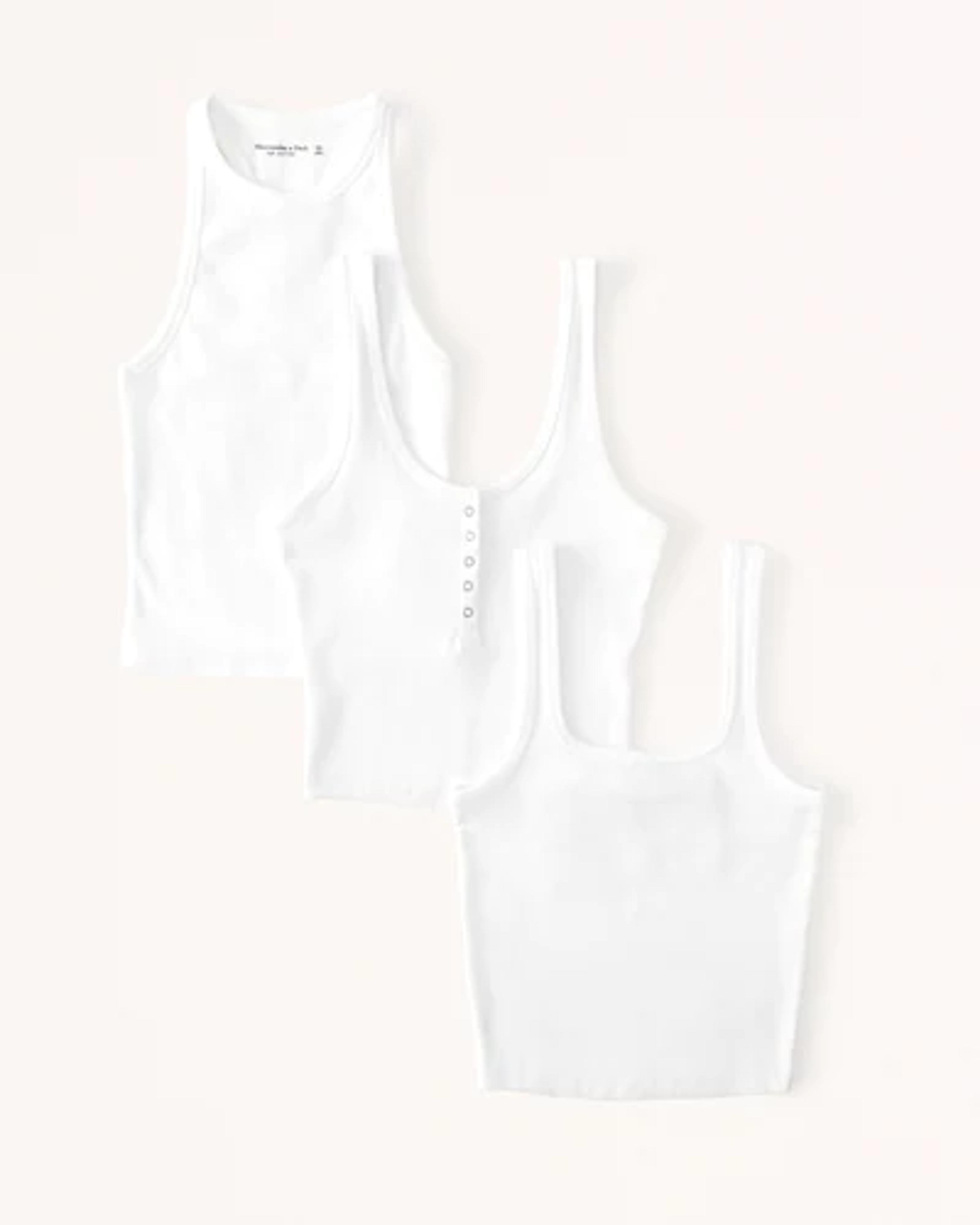 3-Pack Essential Tank, WHITE