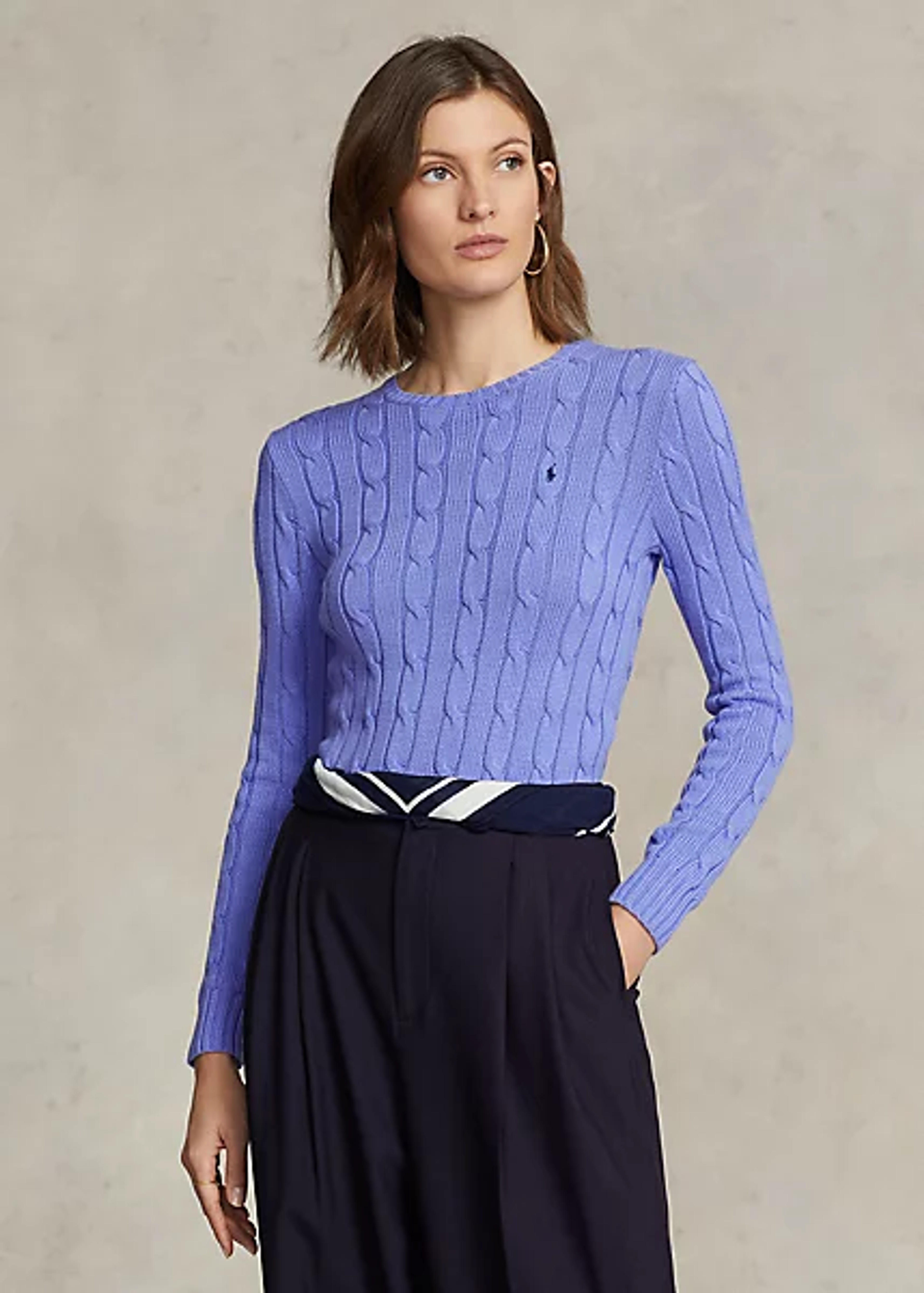 Cable-Knit Cotton Crewneck Sweater | Ralph Lauren