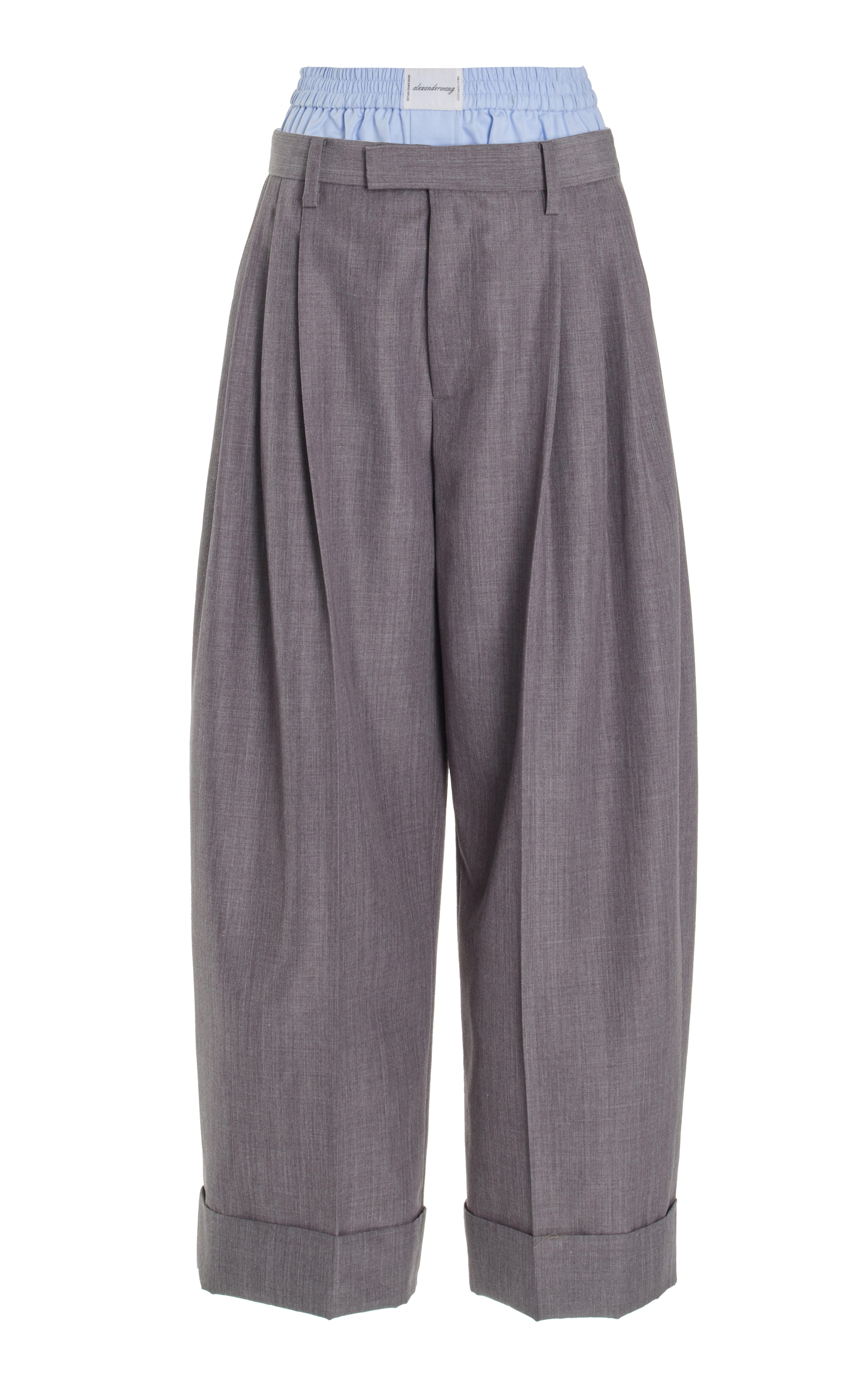 Exposed-Boxer Pleated Wide-Leg Pants By Alexander Wang | Moda Operandi