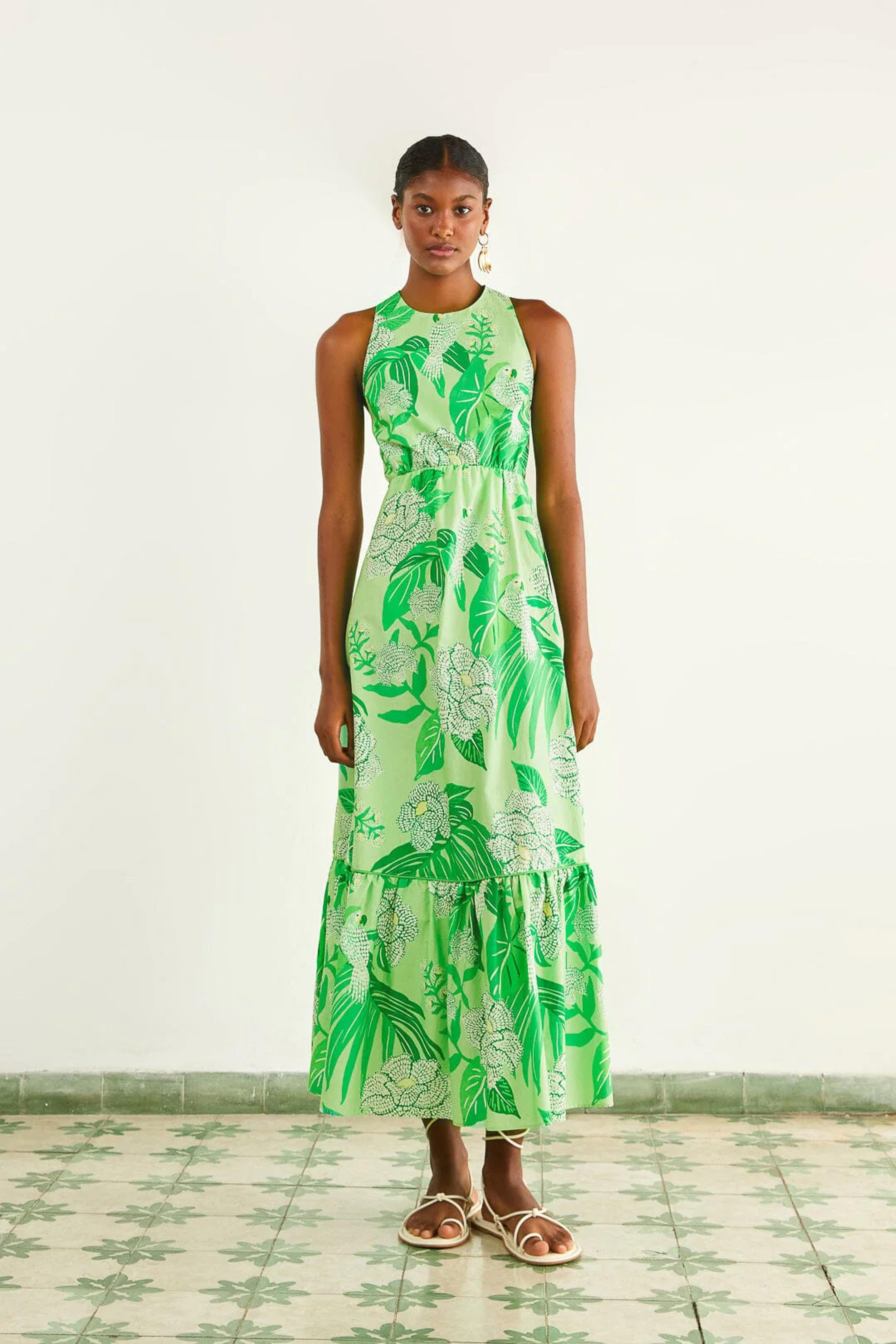 Green Dewdrop Floral Midi Dress – FARM Rio