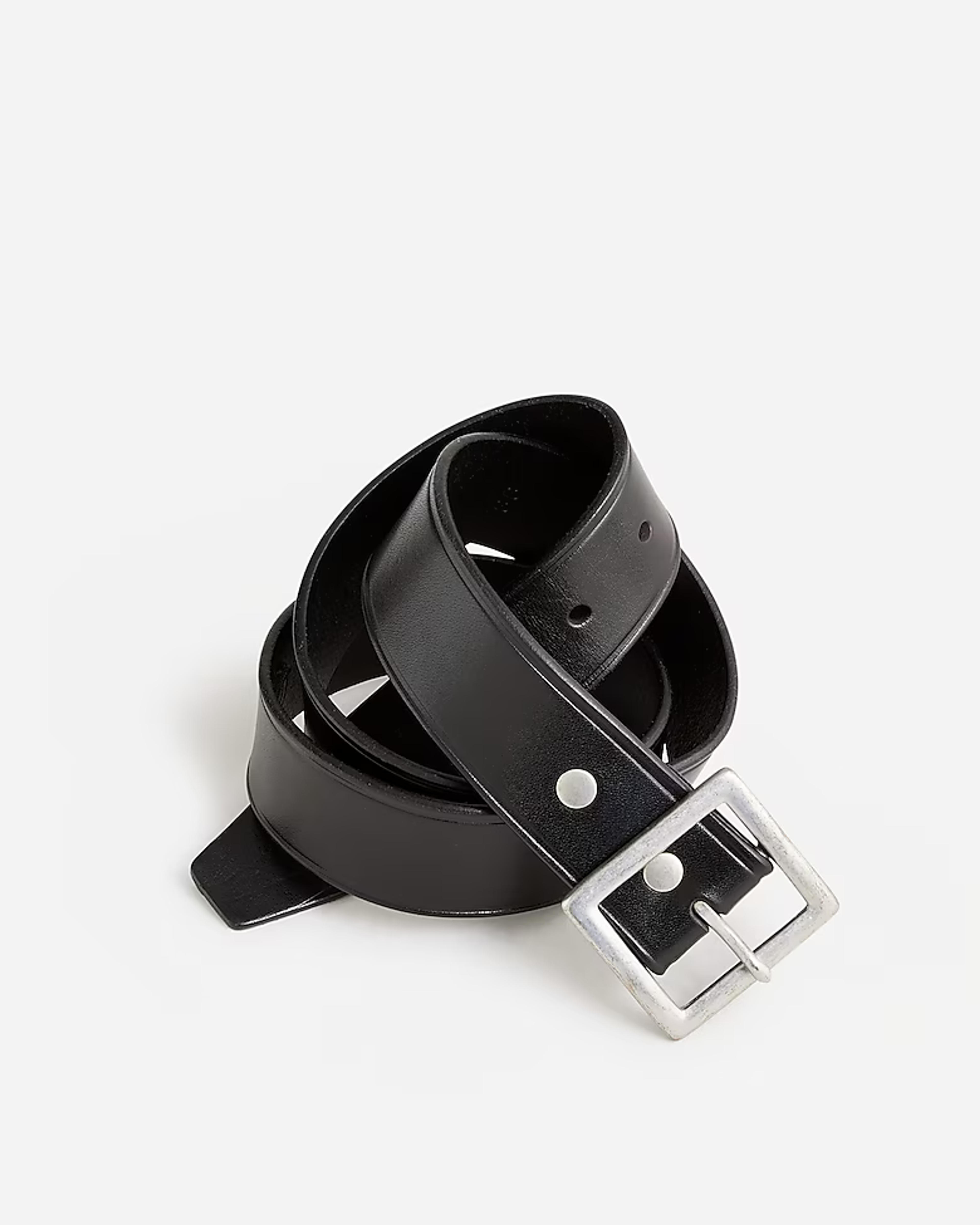 J.Crew: Wallace & Barnes Italian Leather Belt With Square Brass Buckle For Men
