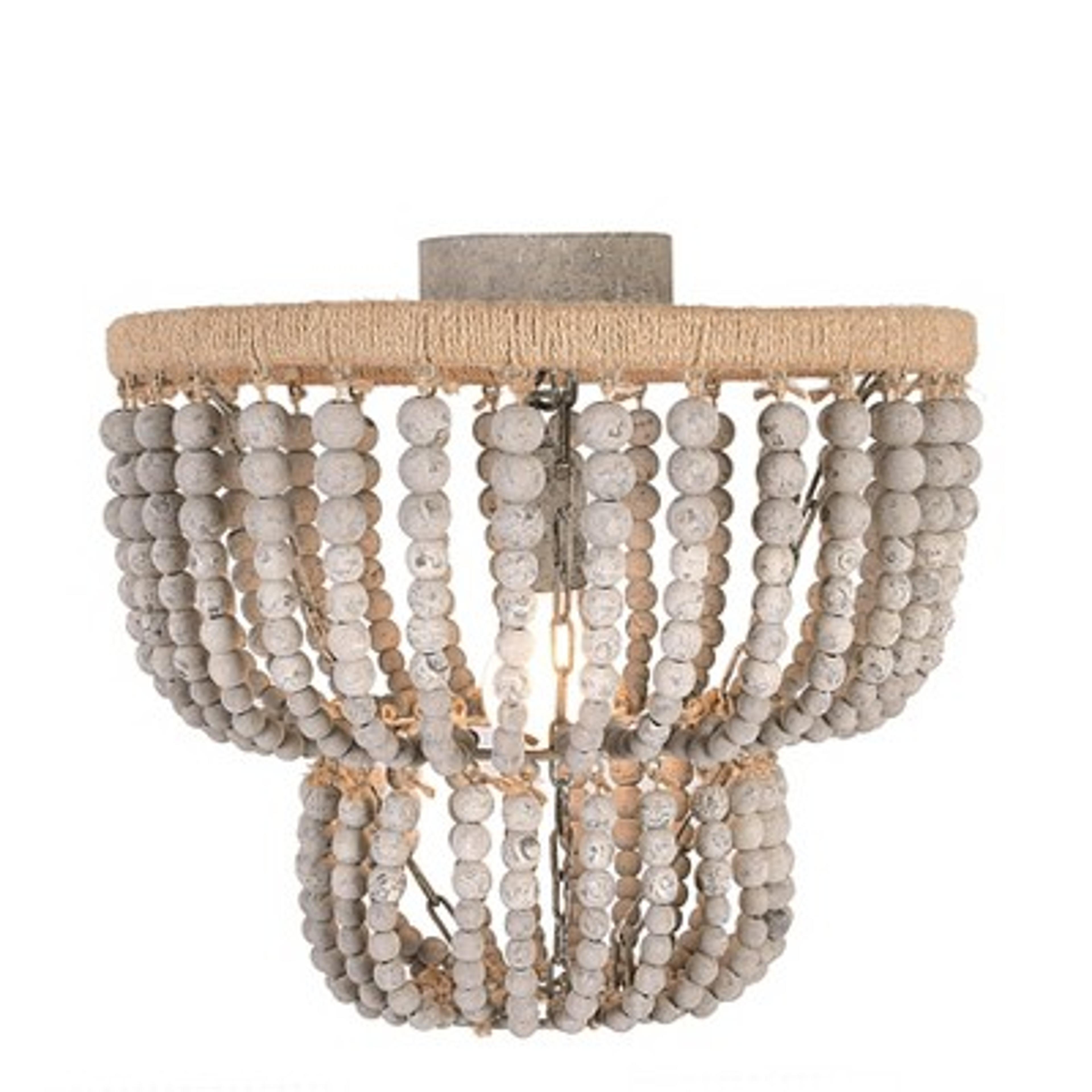 Wood Bead/Metal Semi Flush Light Gray - 3R Studios