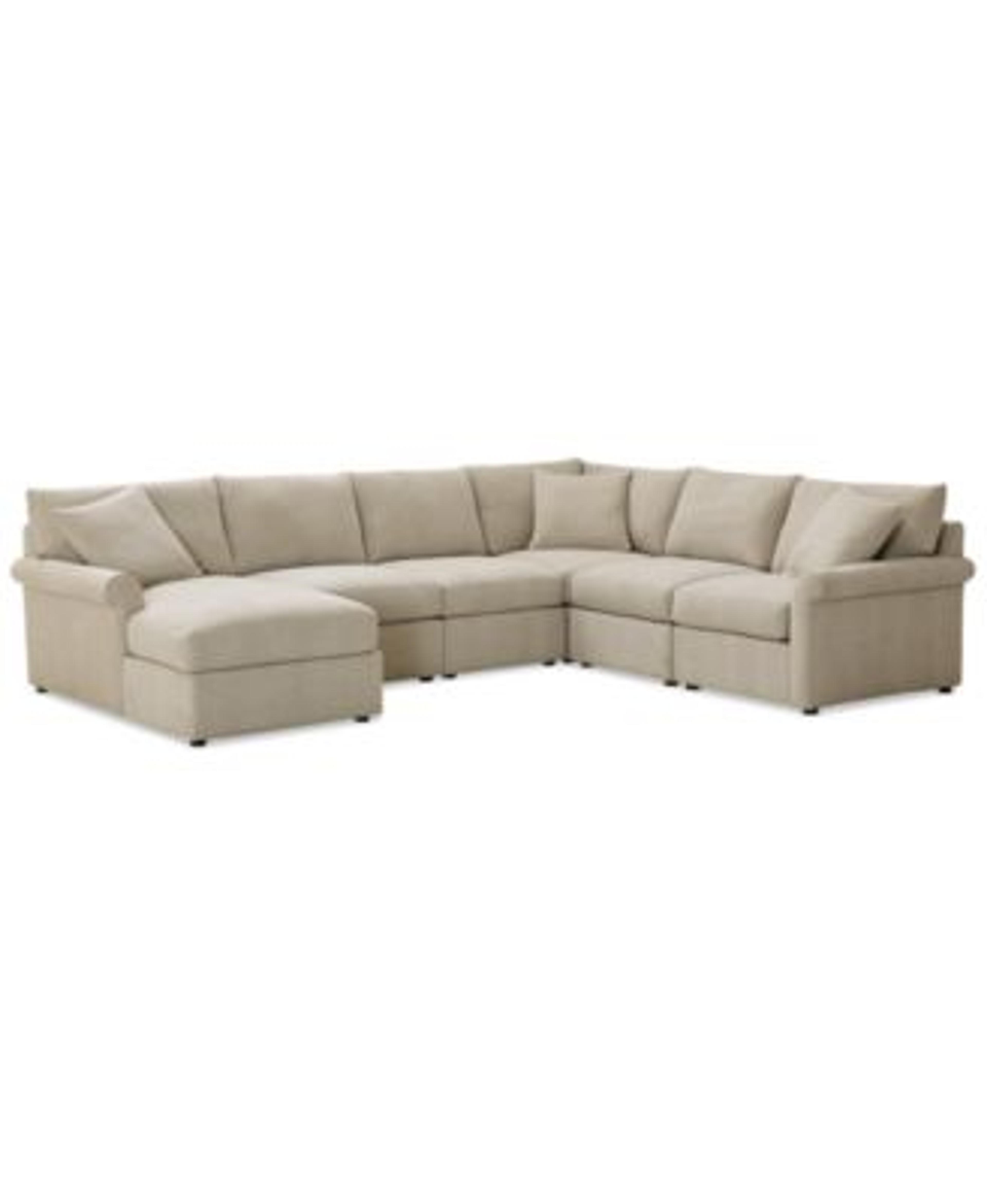 Wrenley 131 6-Pc. Fabric Modular Sectional Chaise Sofa, Created for Macy's