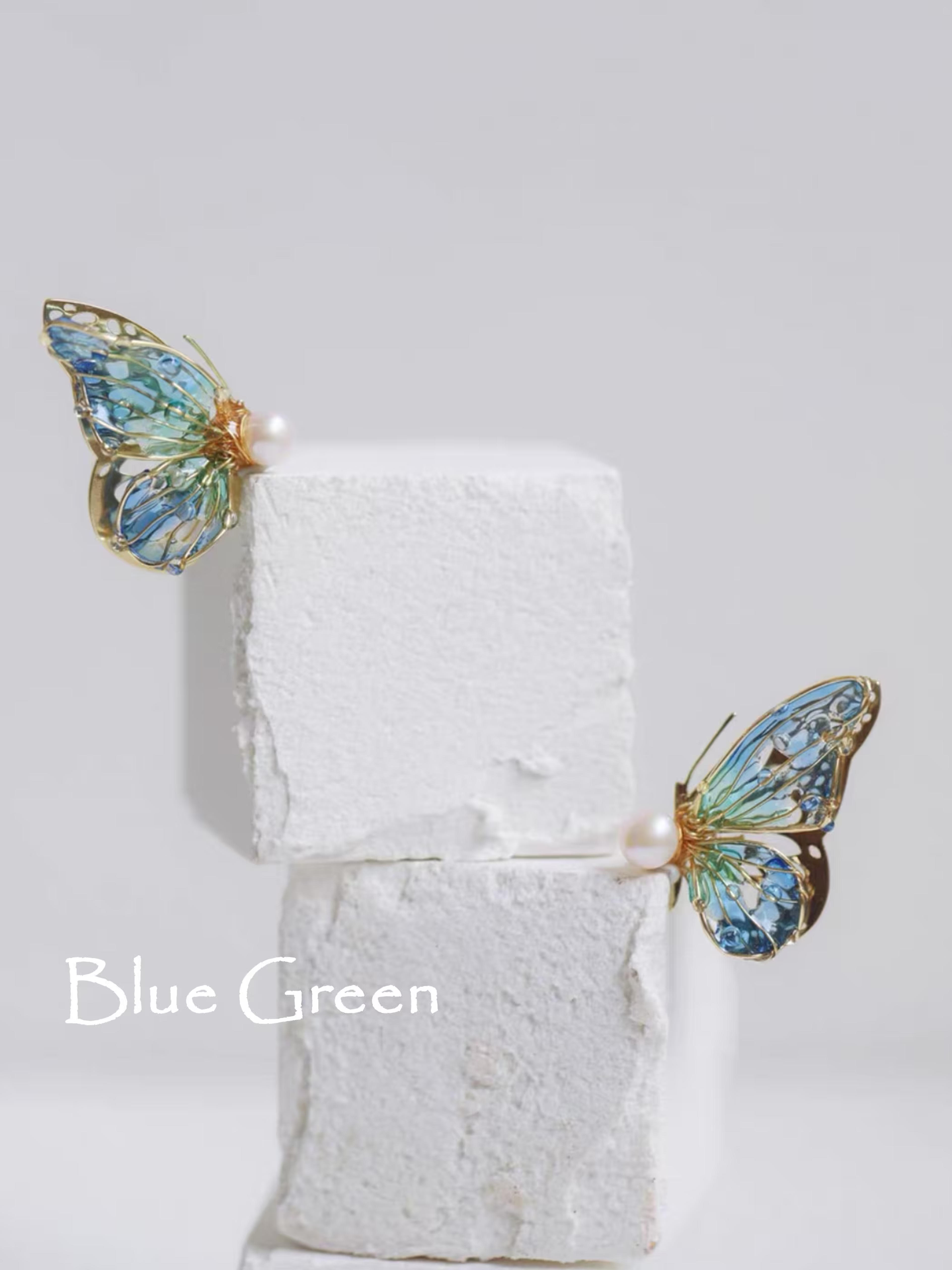 Handmade Creative Earring Multi-color Butterfly Earrings Pearl