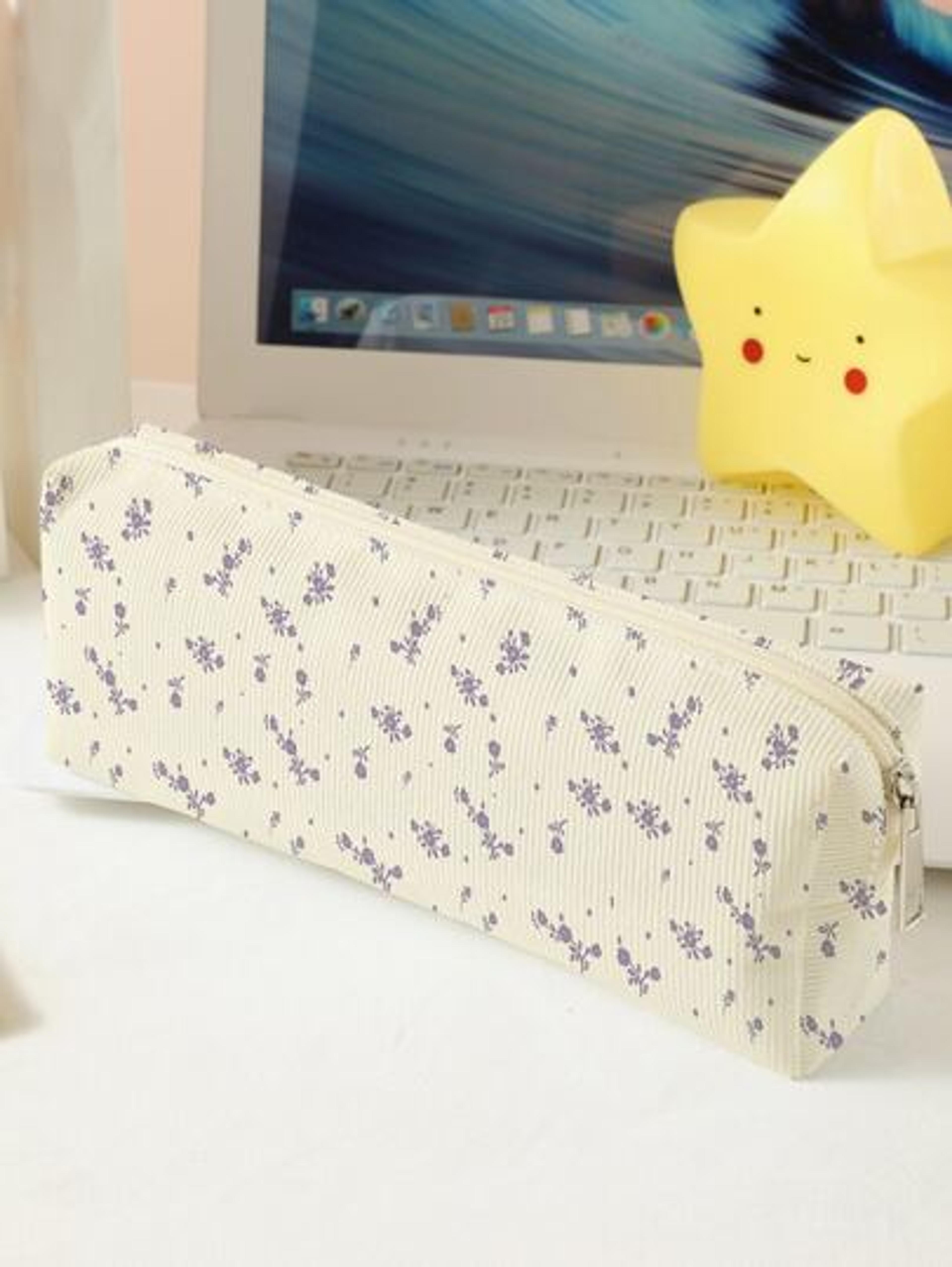 All-over Small Flower Print Double-sided Pencil Case