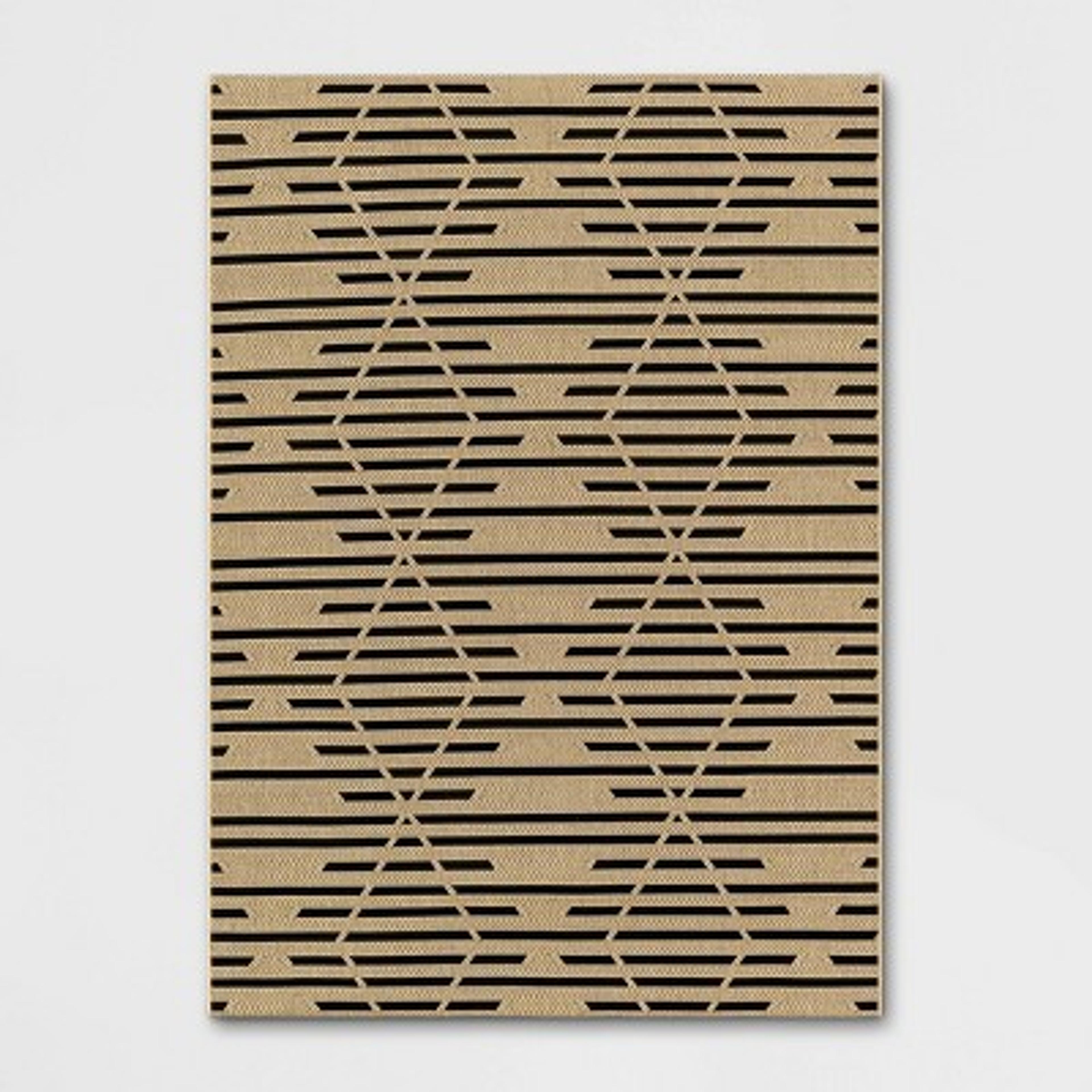 Grace Broken Geometrical Indoor/Outdoor Rug Black/Tan - Project 62™