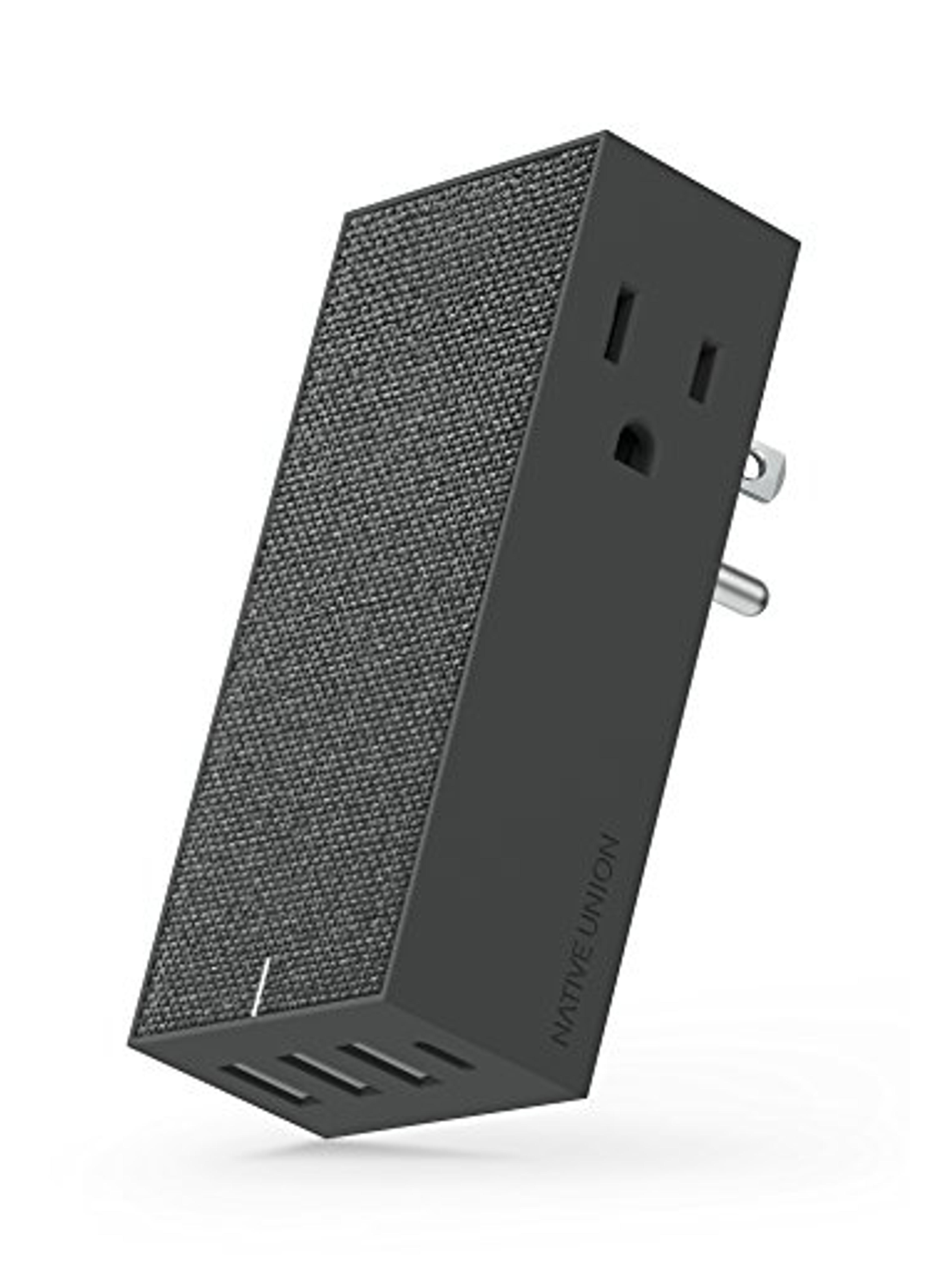 Native Union Smart HUB - 4-Port USB Wall Charger (Including One USB-C Port) with 2 x AC Outlets - Quick Charging for iPhone, iPad, Smartphones and Tablets (Slate)
