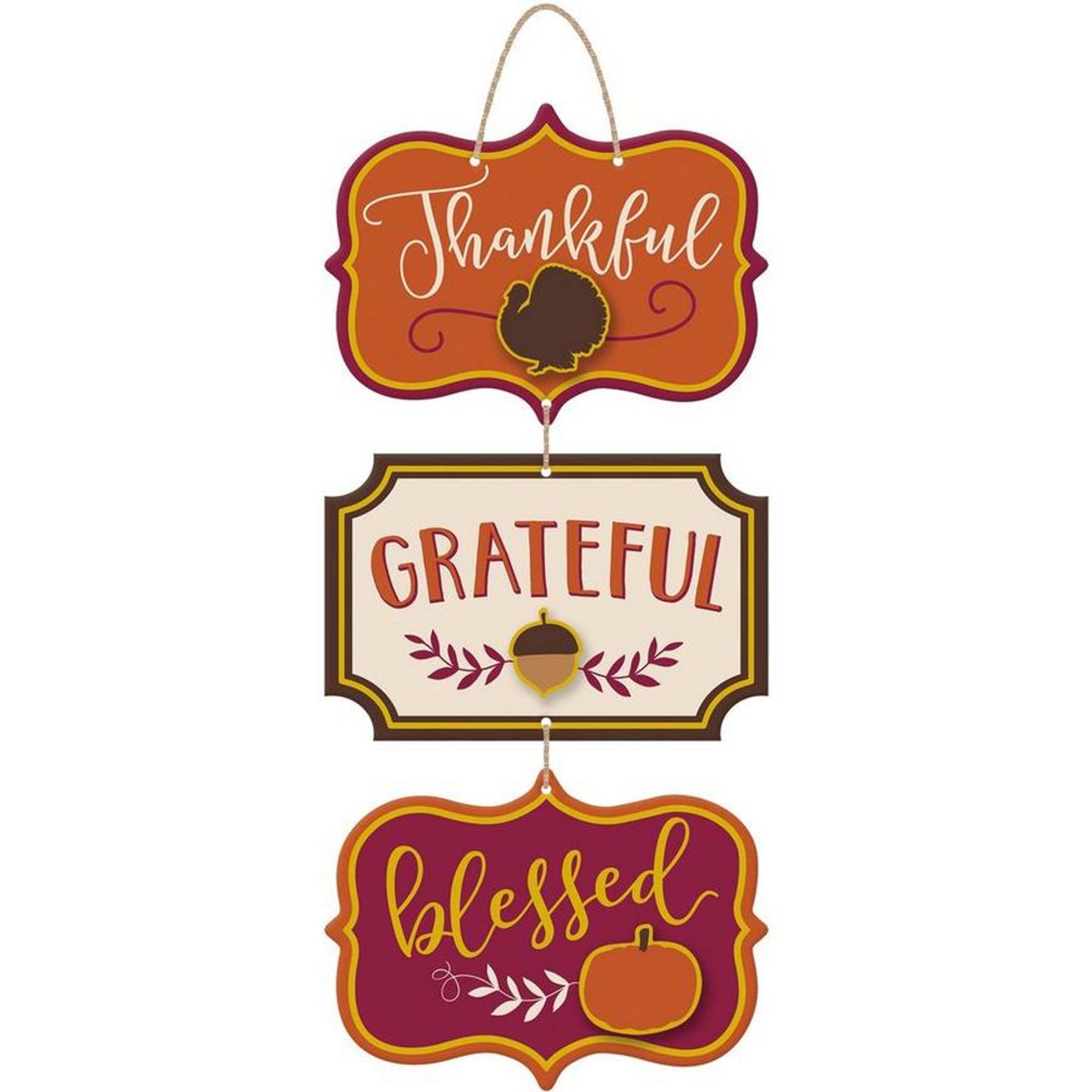 Thanksgiving Stacked Sign 8in x 18in | Party City