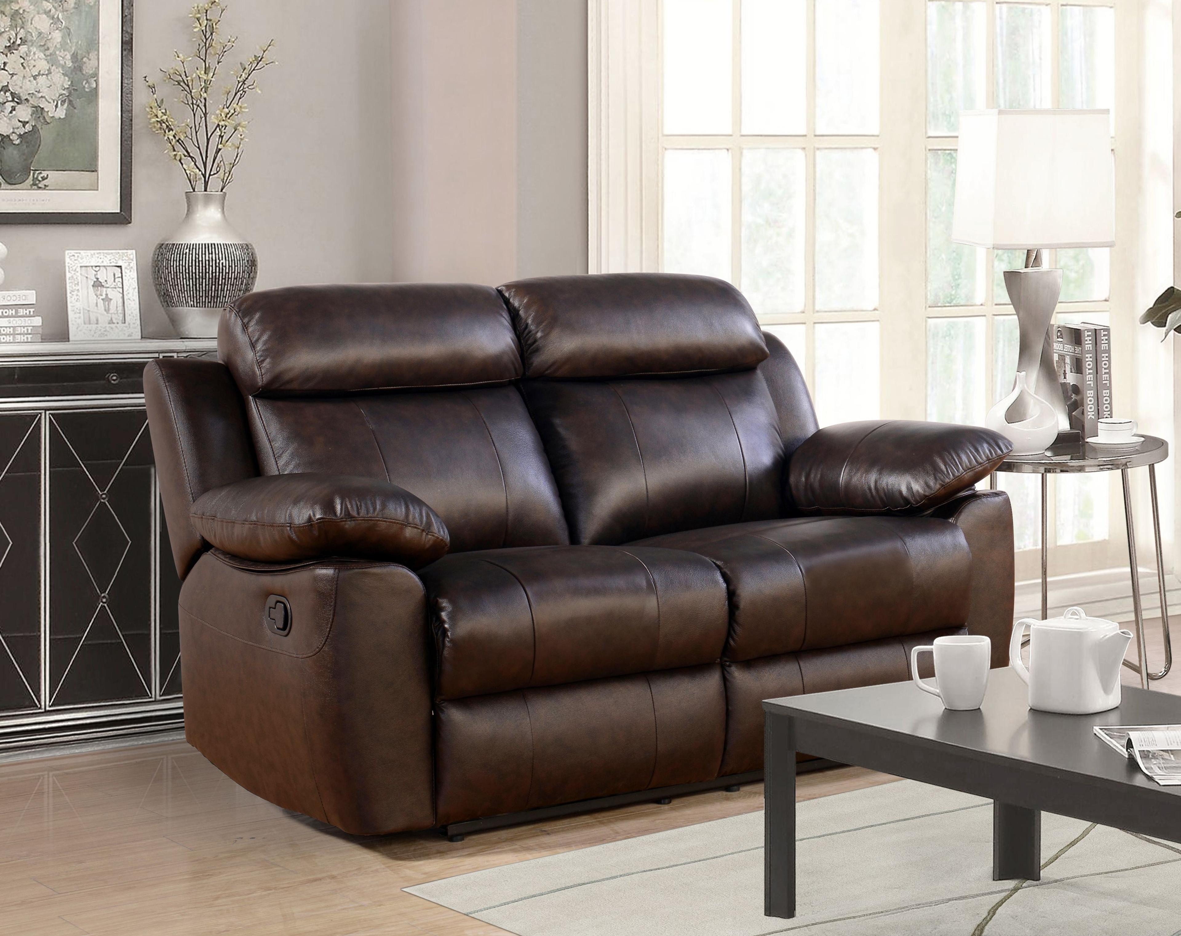 Abbyson Dominica Top Grain Leather Reclining Loveseat - Walmart.com