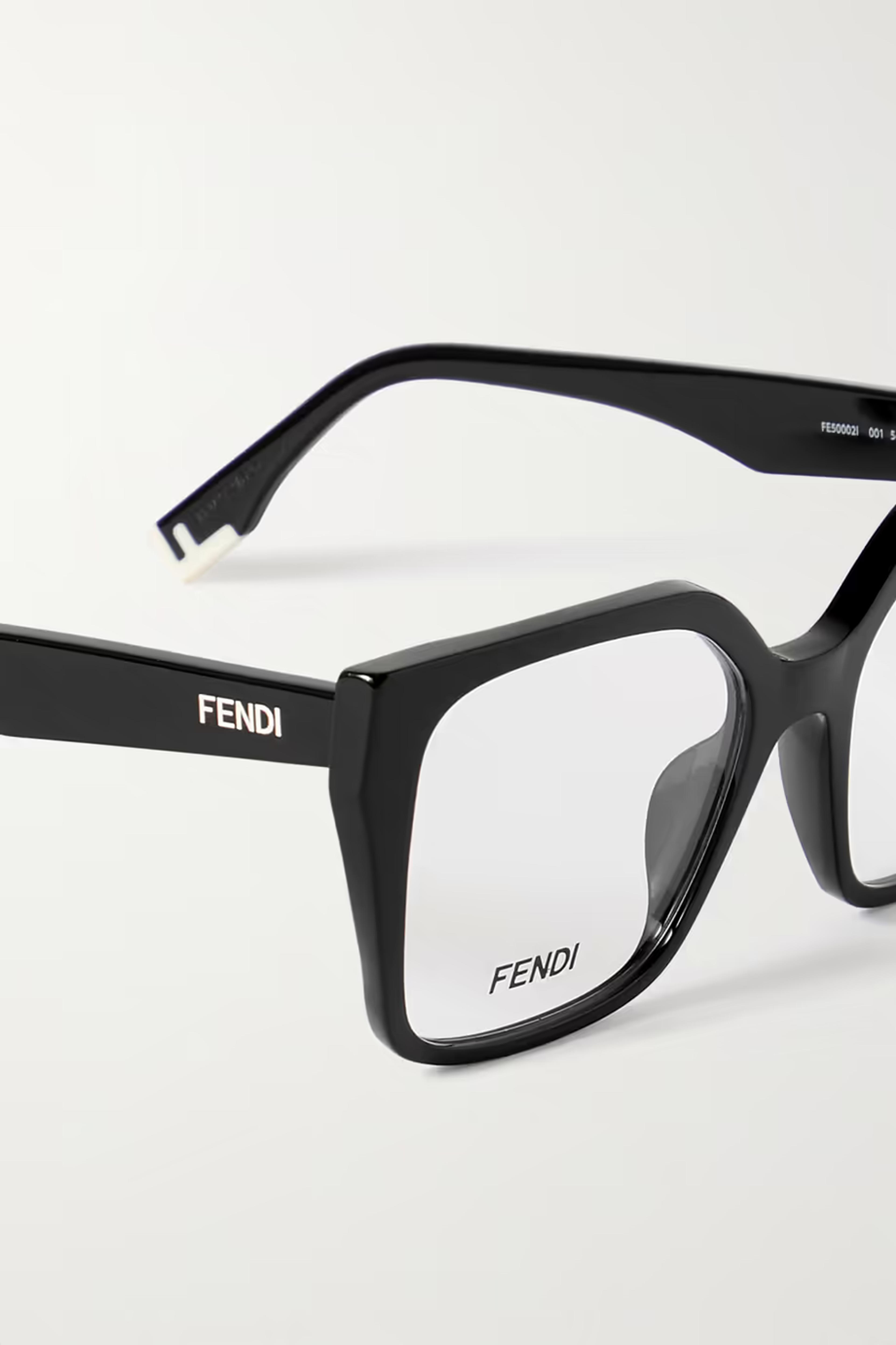 Black Oversized square-frame acetate optical glasses | FENDI | NET-A-PORTER