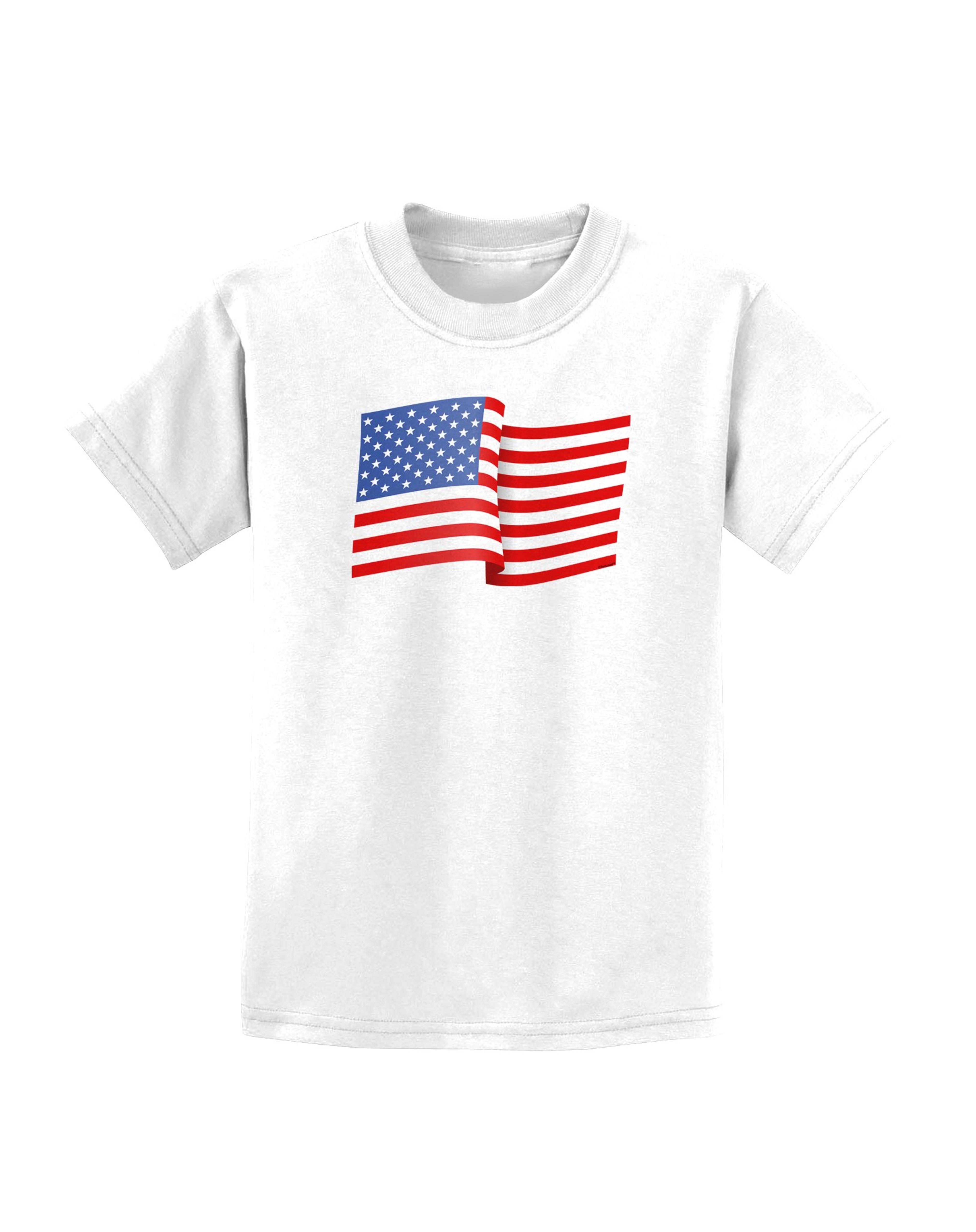 Amazon.com: TOOLOUD Patriotic Waving USA American Flag Childrens T-Shirt - White - XL: Clothing, Shoes & Jewelry