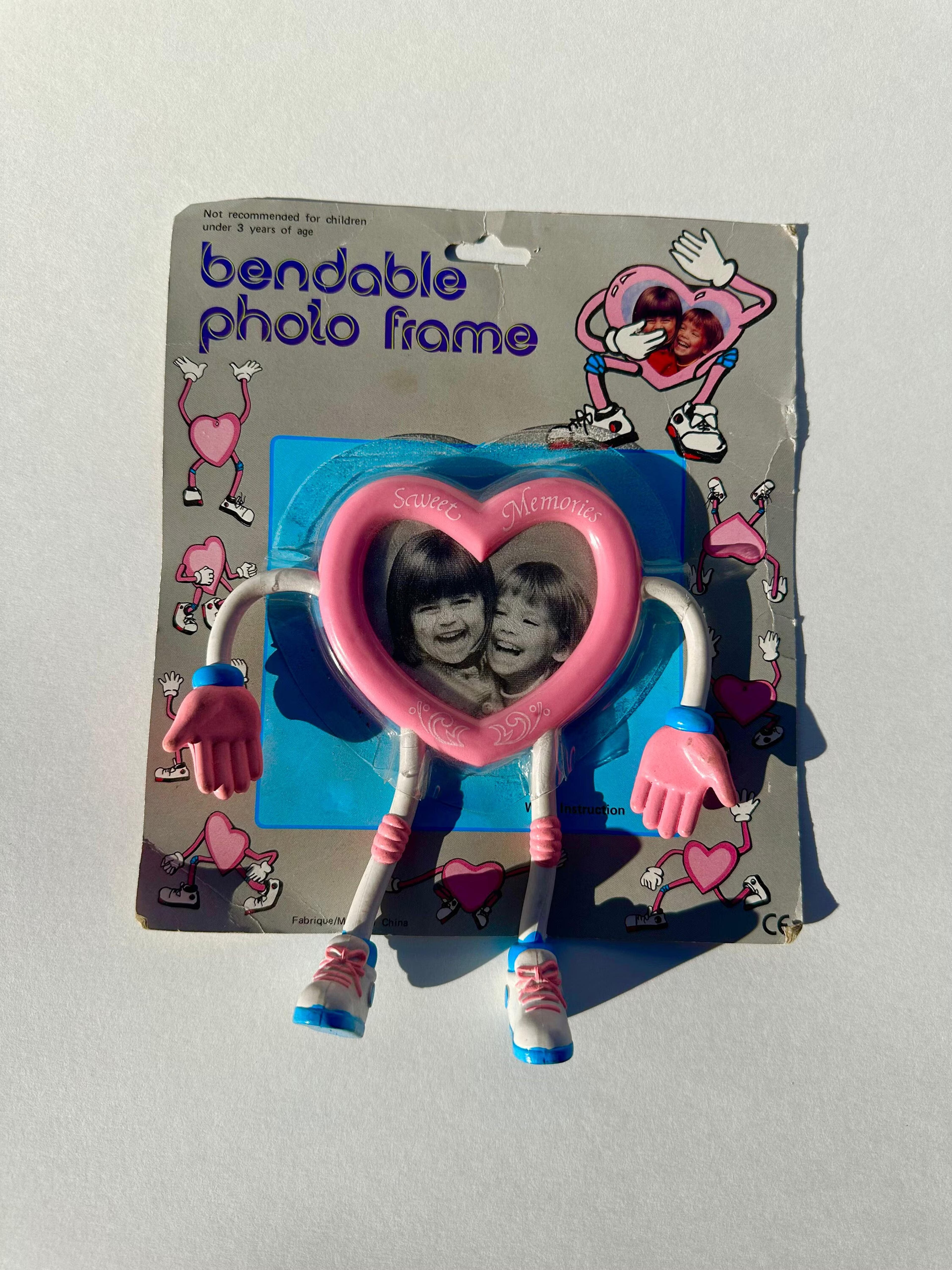 Vintage Kitschy Pink Heart With Sneakers Bendable Photo Frame