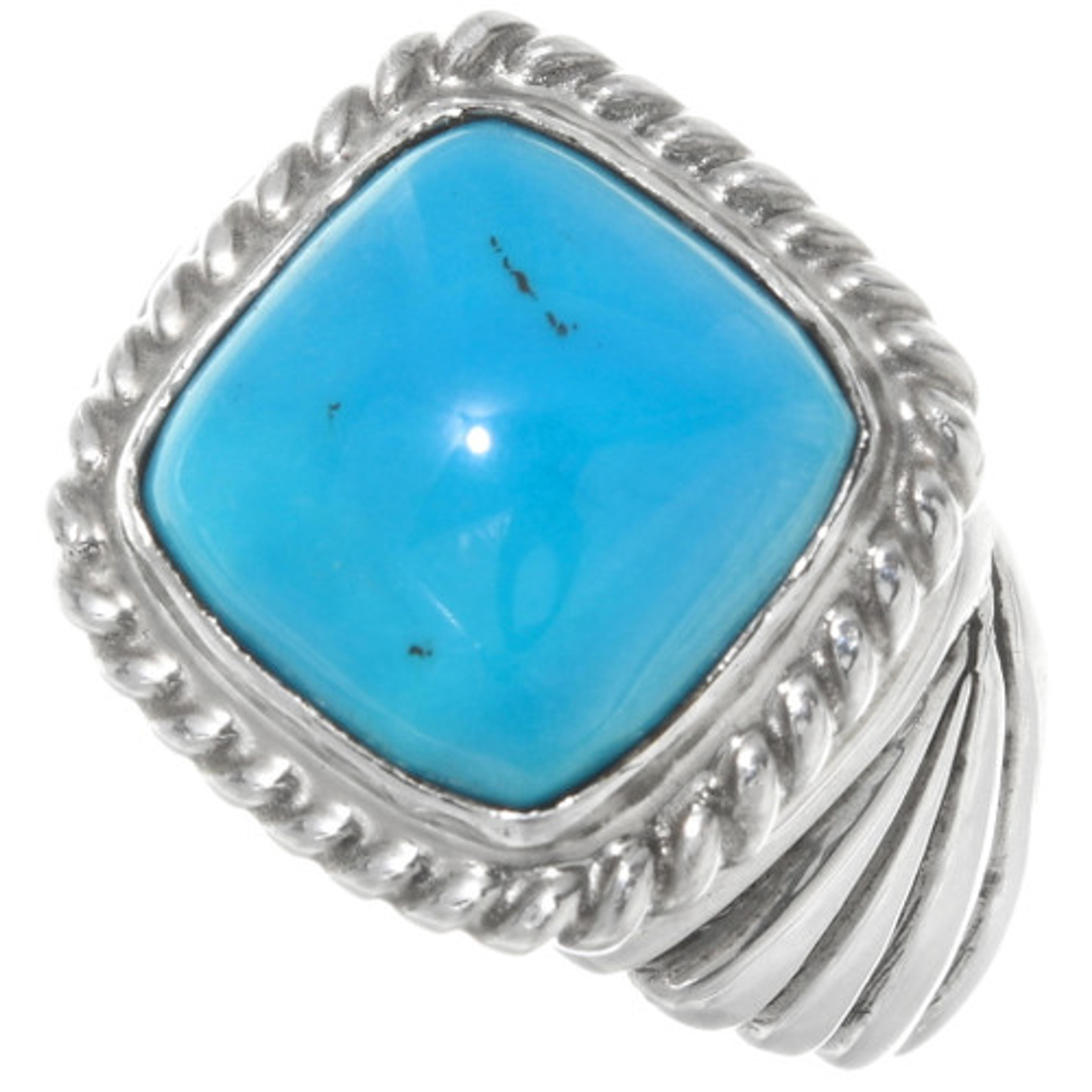 Turquoise Sterling Mens Ring 22409