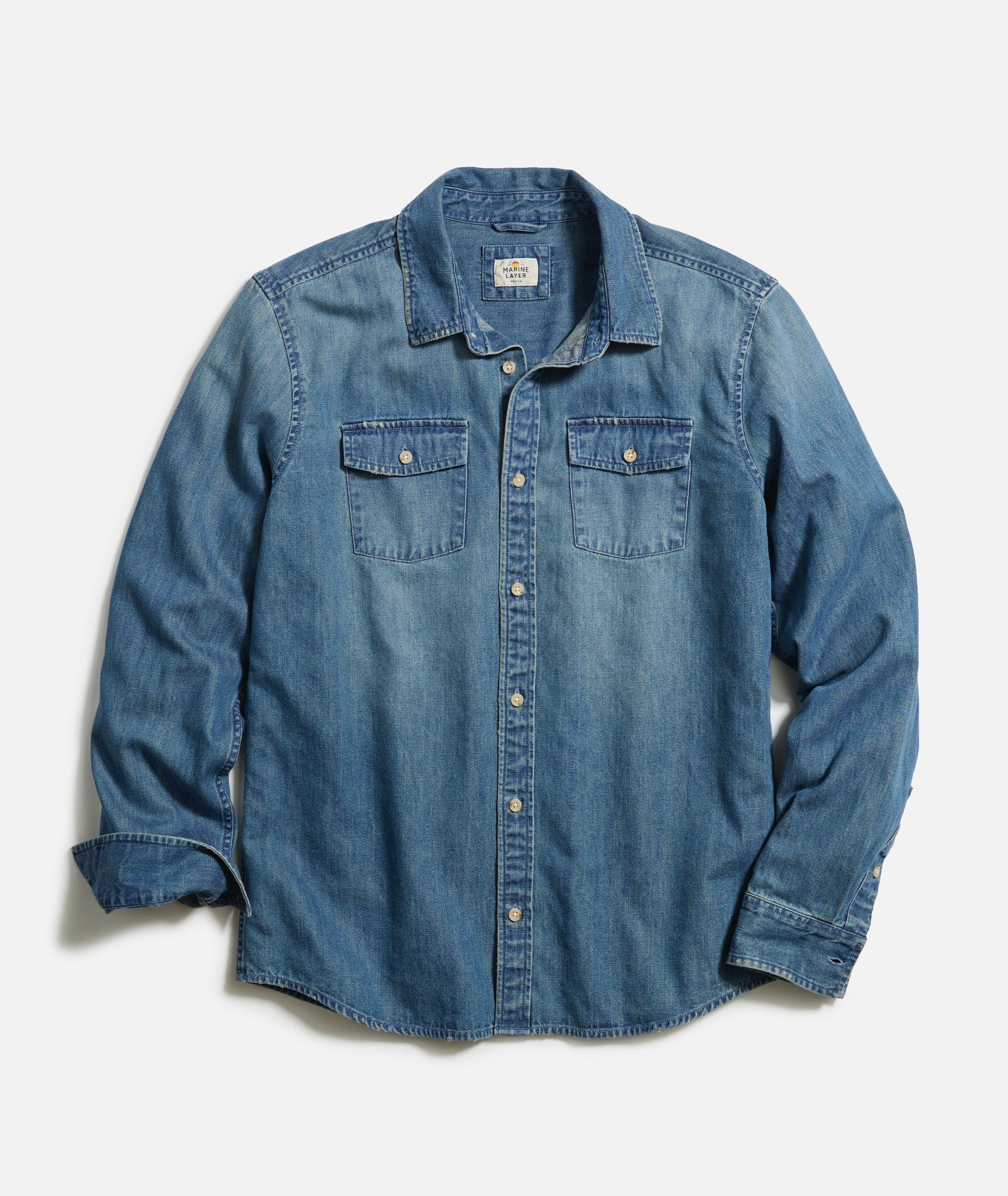 Long Sleeve Classic Denim Shirt – Marine Layer