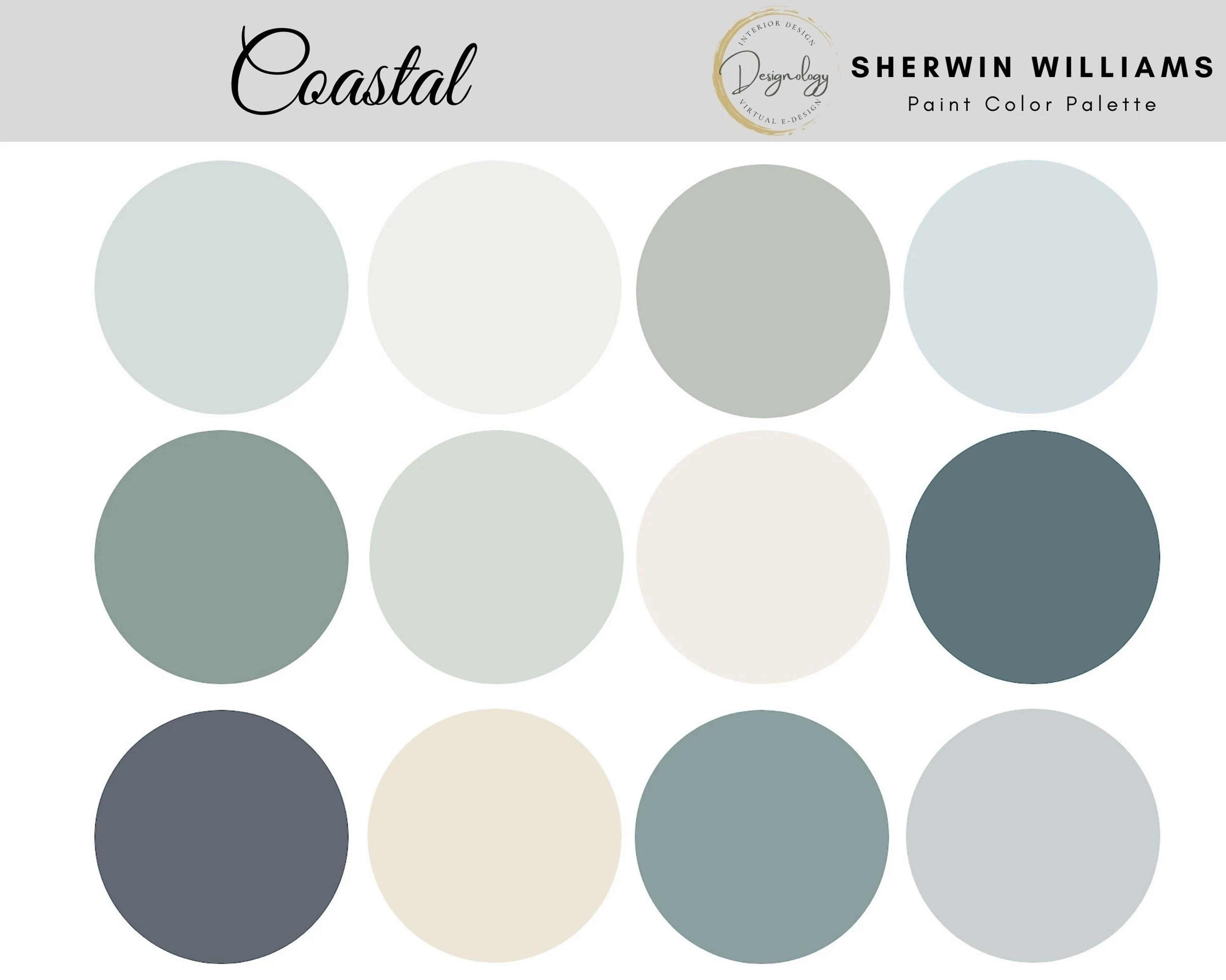 Coastal 1 Paint Color Scheme Premade Paint Palette Sherwin - Etsy