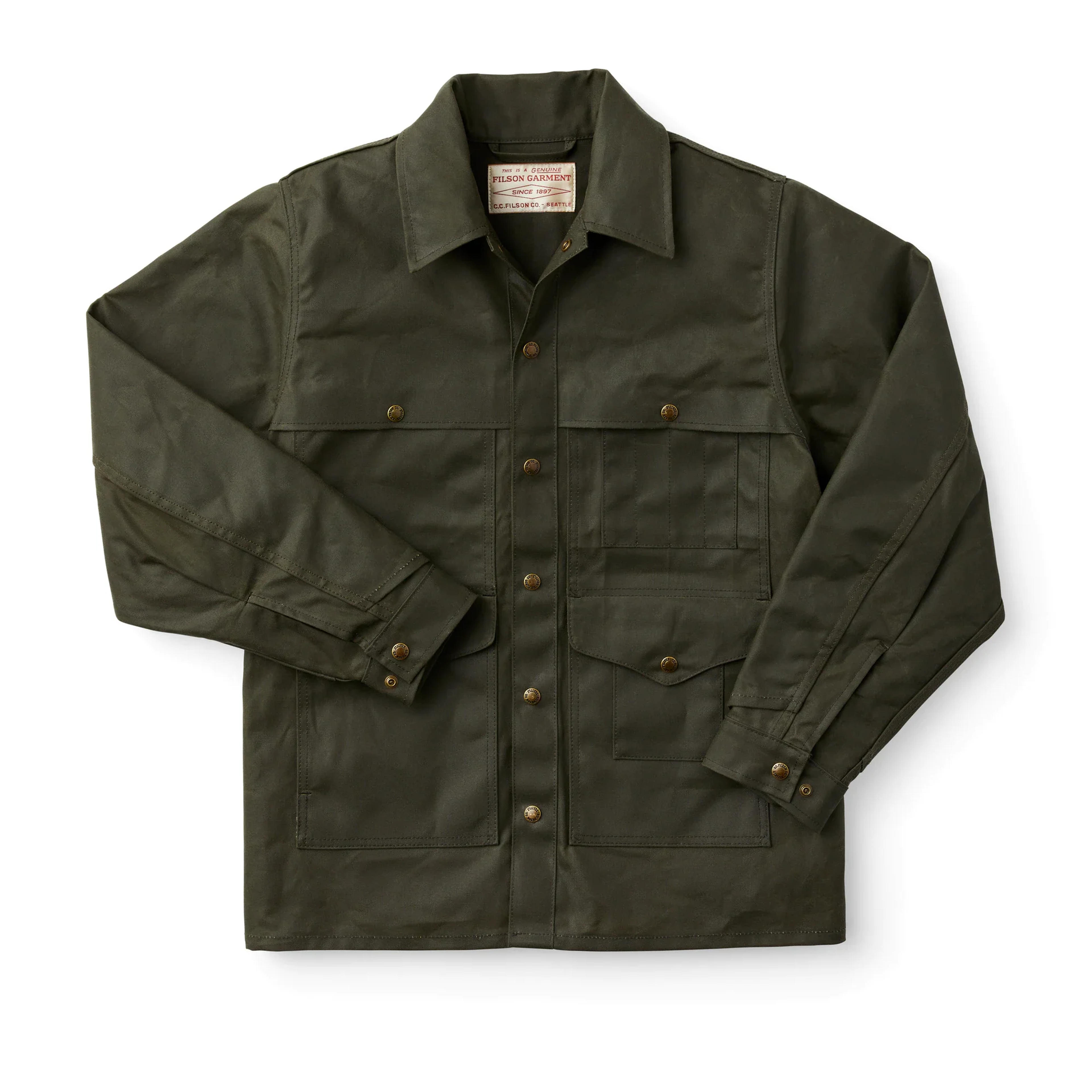 FILSON TIN CLOTH CRUISER JACKET - OTTER GREEN