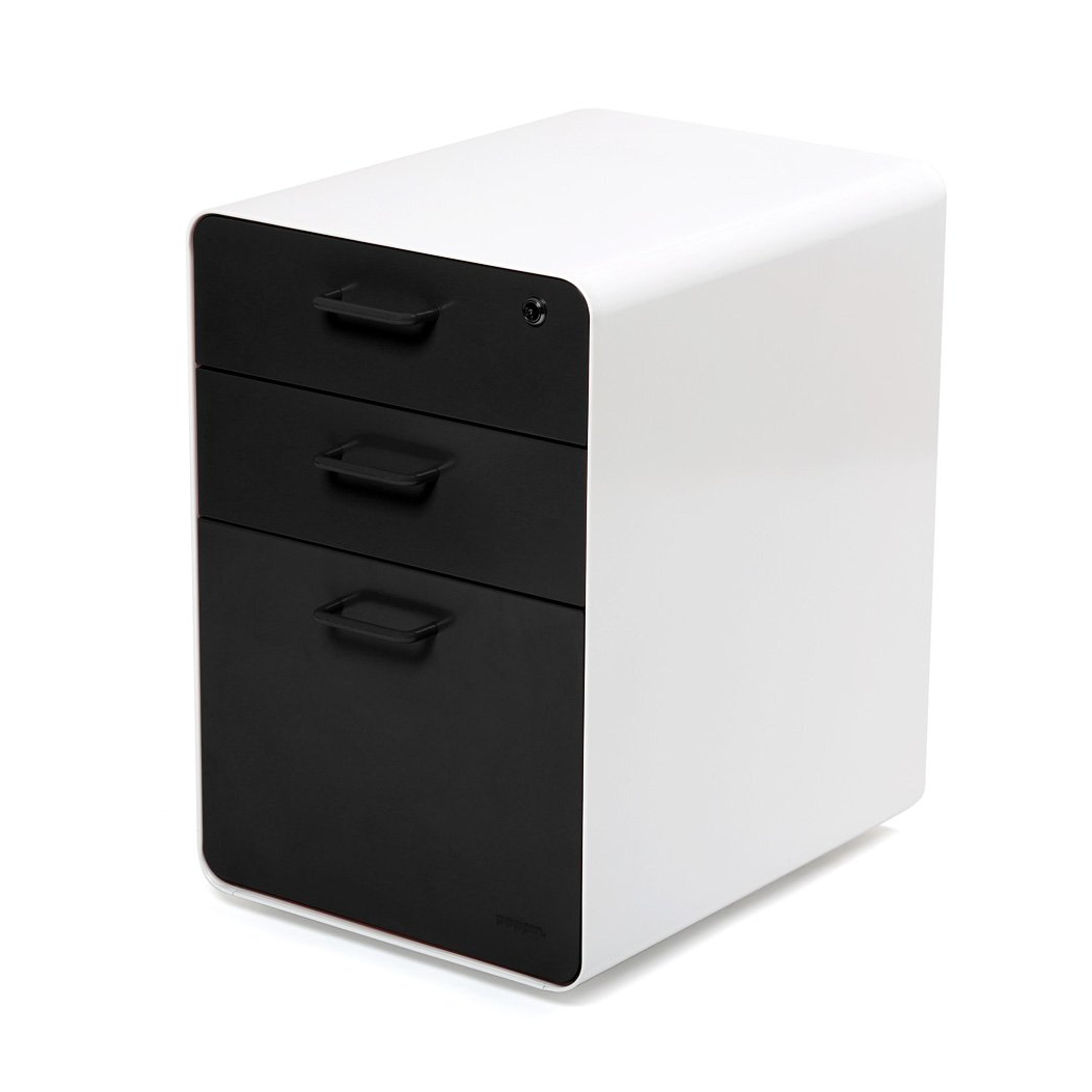 Poppin Locking Steel File Cabinet, 3-drawer, 24" Tall