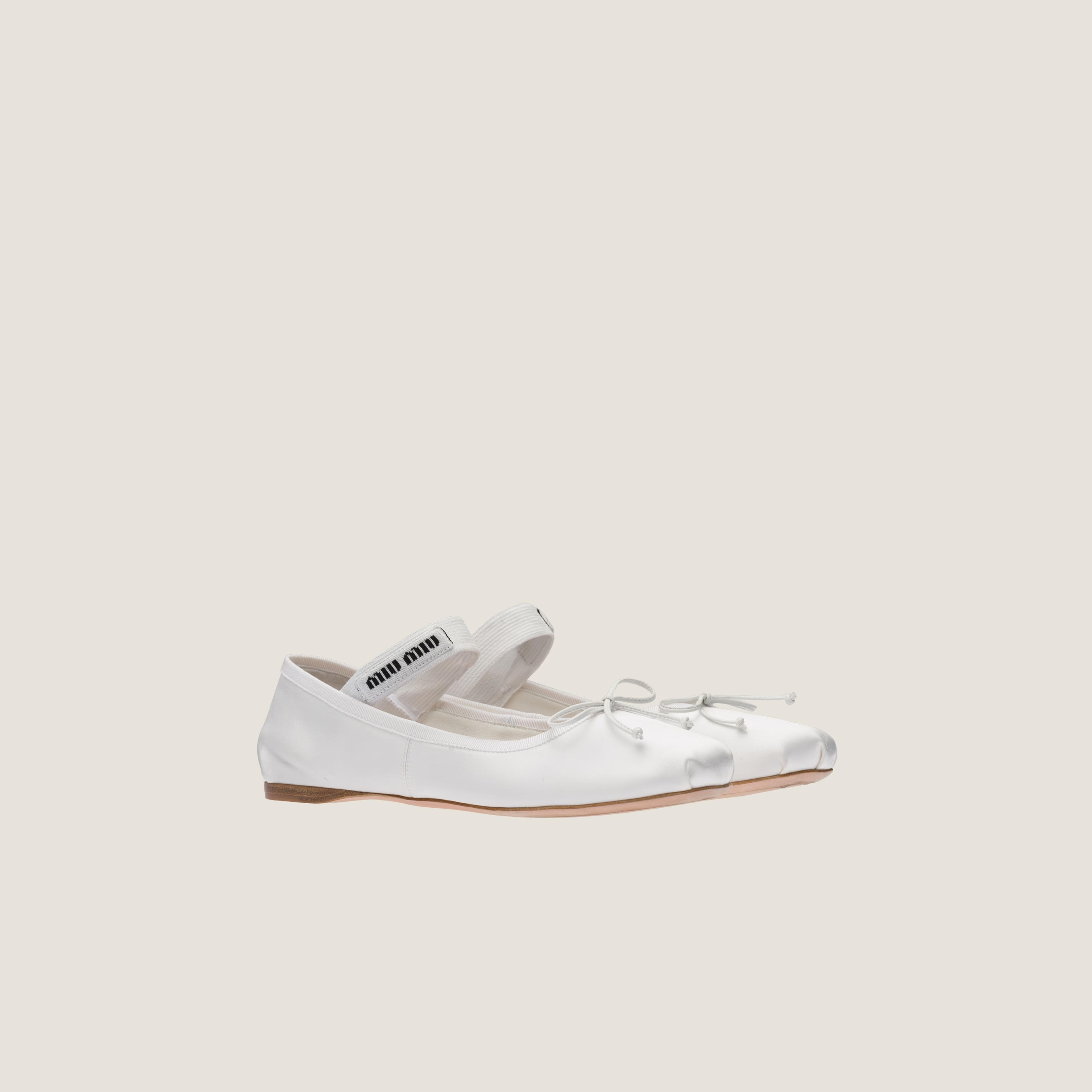 White Satin Ballerinas | Miu Miu