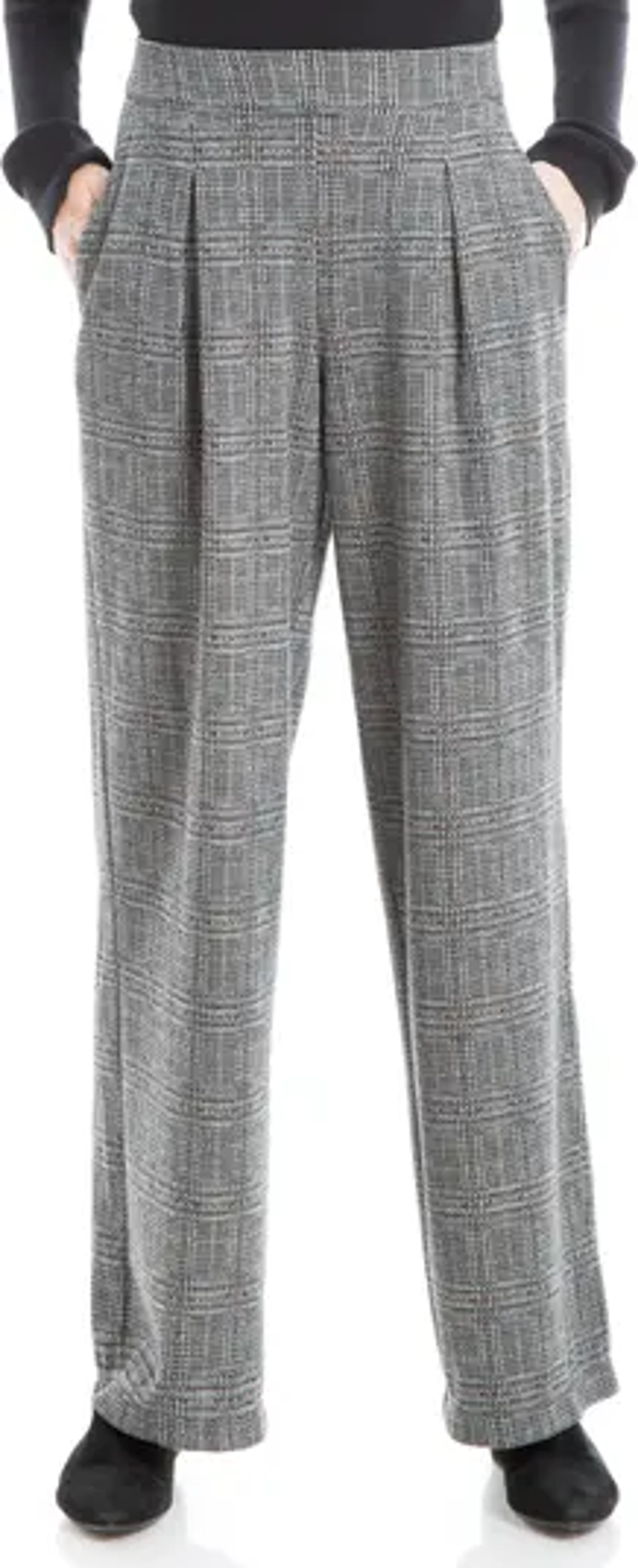 MAXSTUDIO Wide Leg Plated Double Knit Pants | Nordstromrack