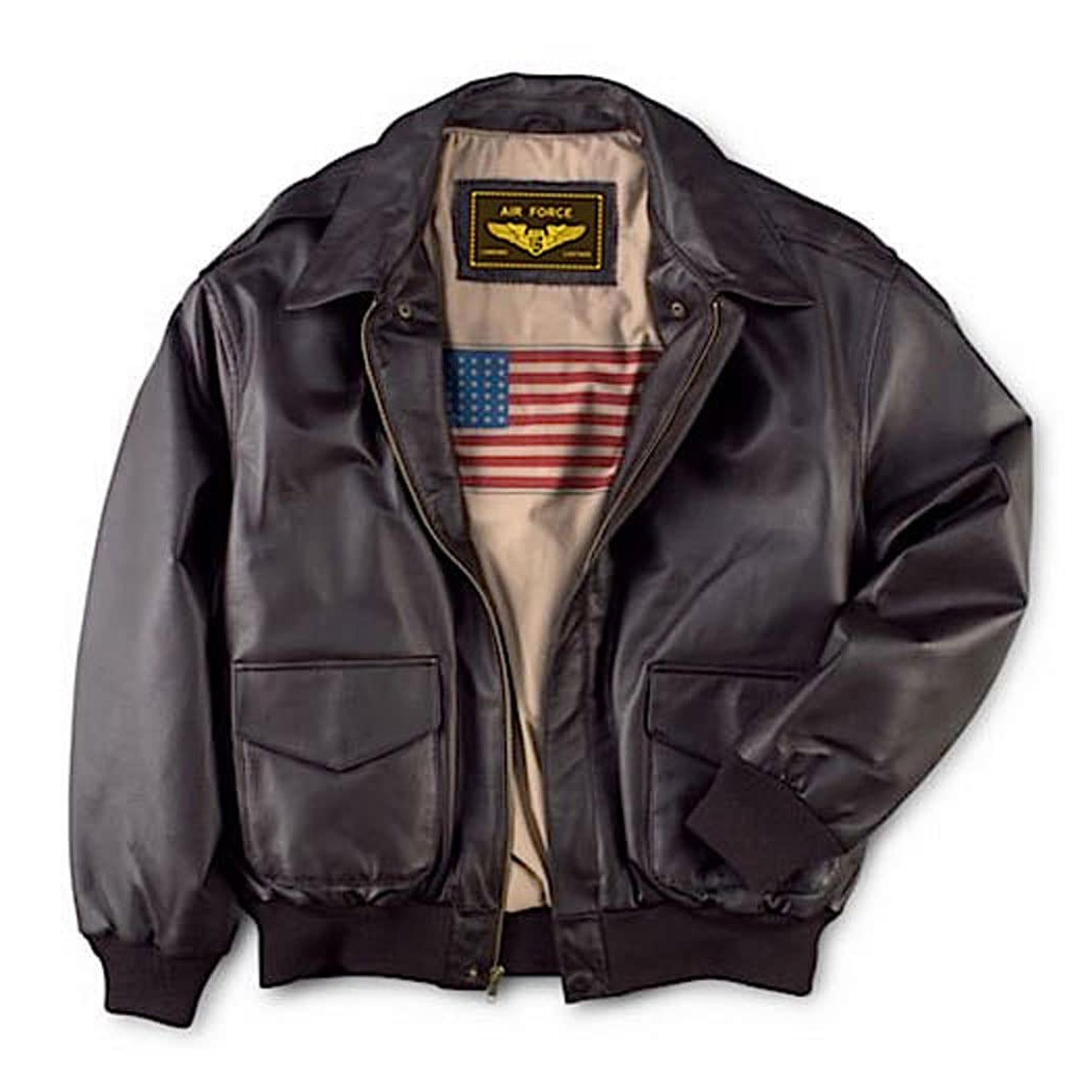Landing Leathers Men Air Force A-2 Leather Flight Bomber Jacket Brown X-Large at Amazon Men’s Clothing store: Leather Outerwear Jackets