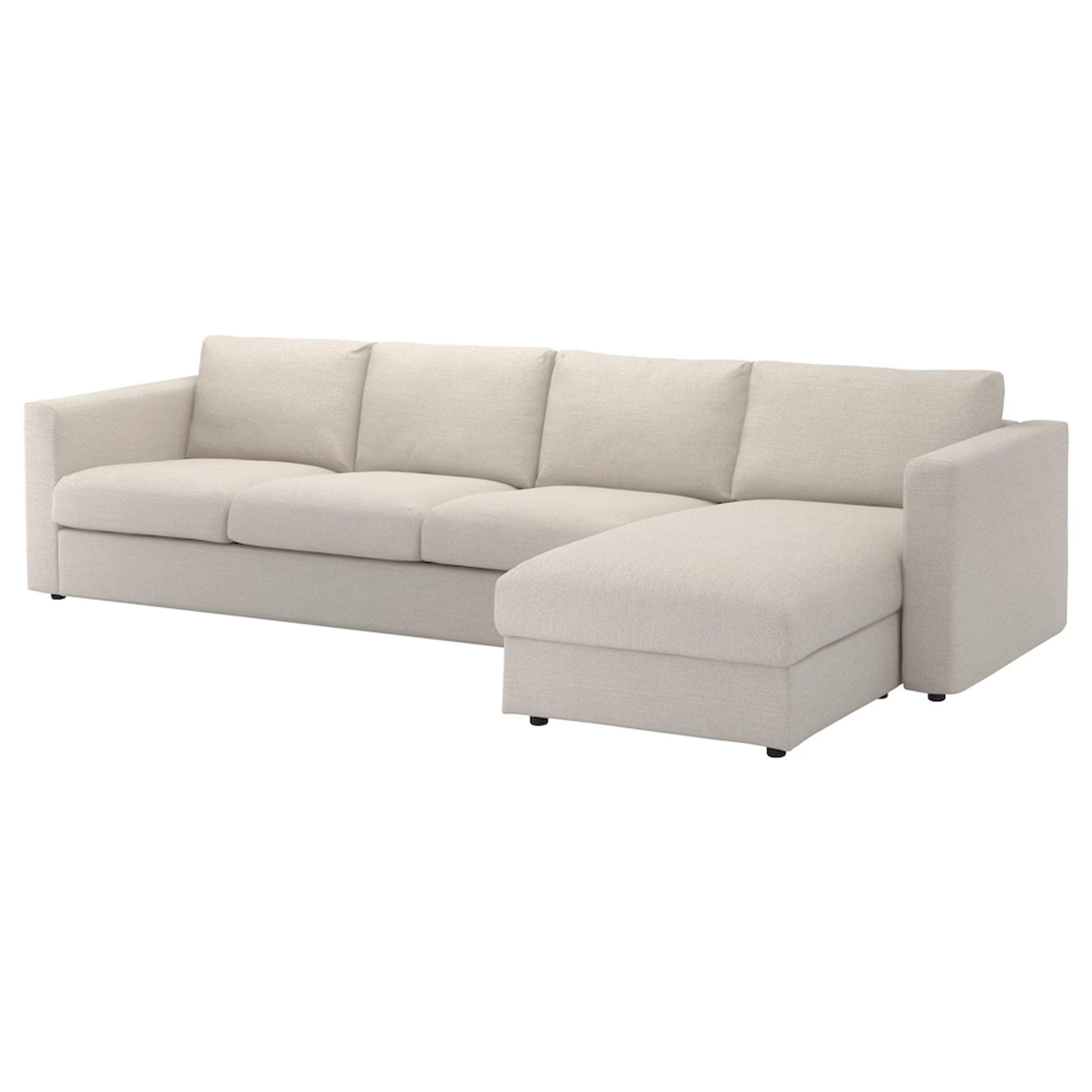 FINNALA sectional, 4-seat, with chaise/Gunnared beige - IKEA